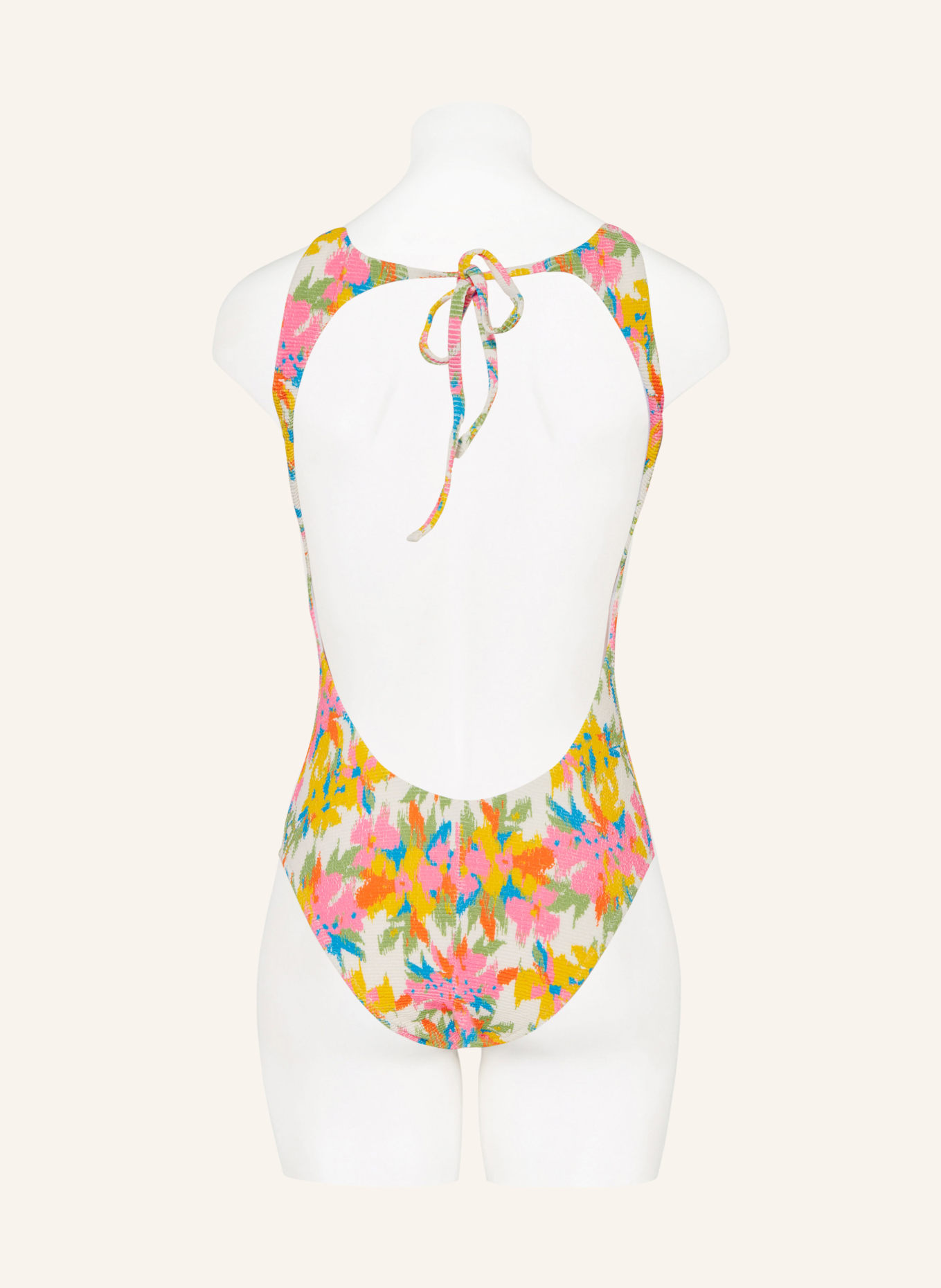 PICTURE High-neck swimsuit KALEN with UV protection 50+, Color: WHITE/ PINK/ LIGHT GREEN (Image 3)