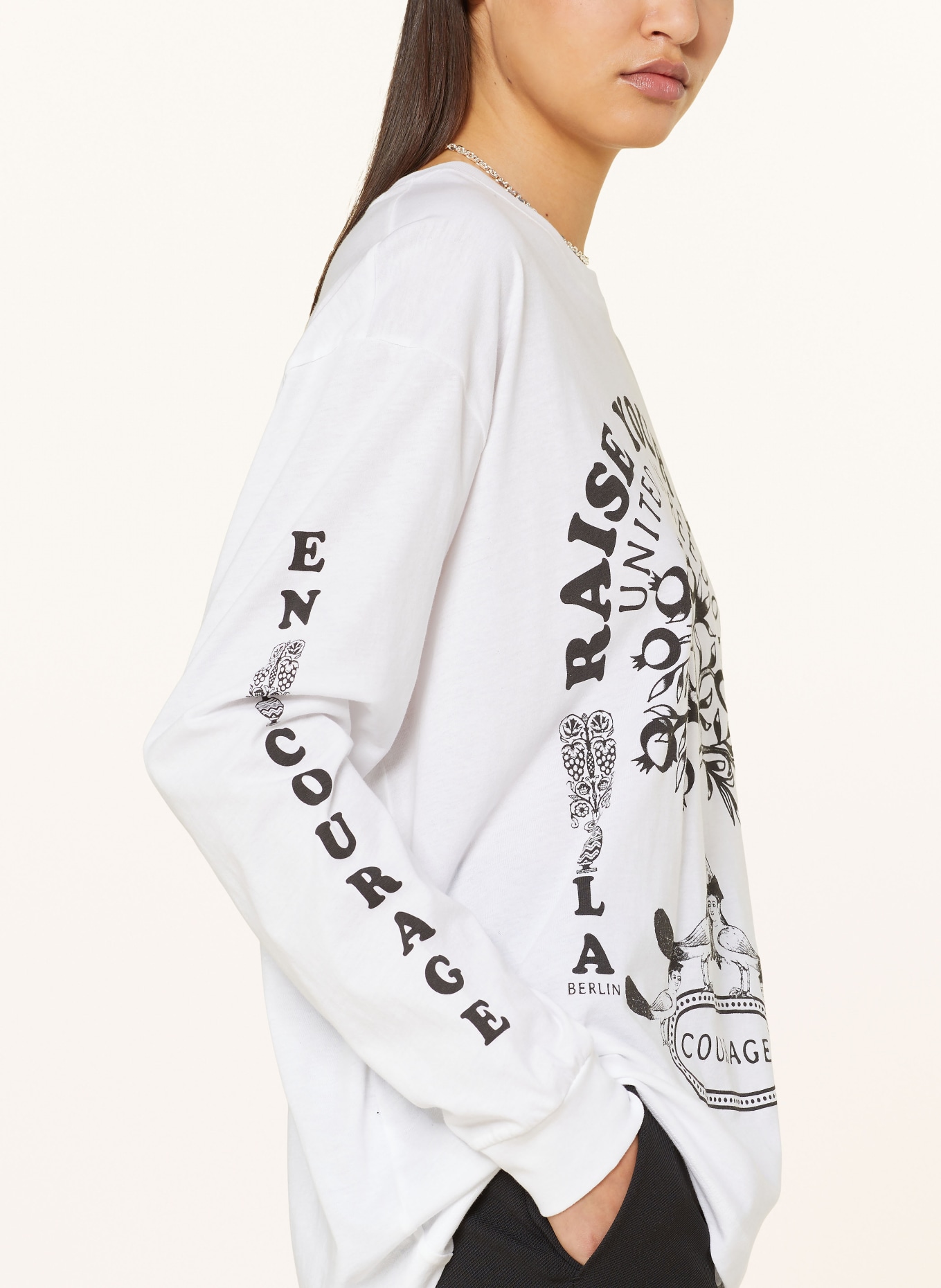 Lala Berlin Long sleeve shirt IGOR, Color: WHITE/ BLACK (Image 4)
