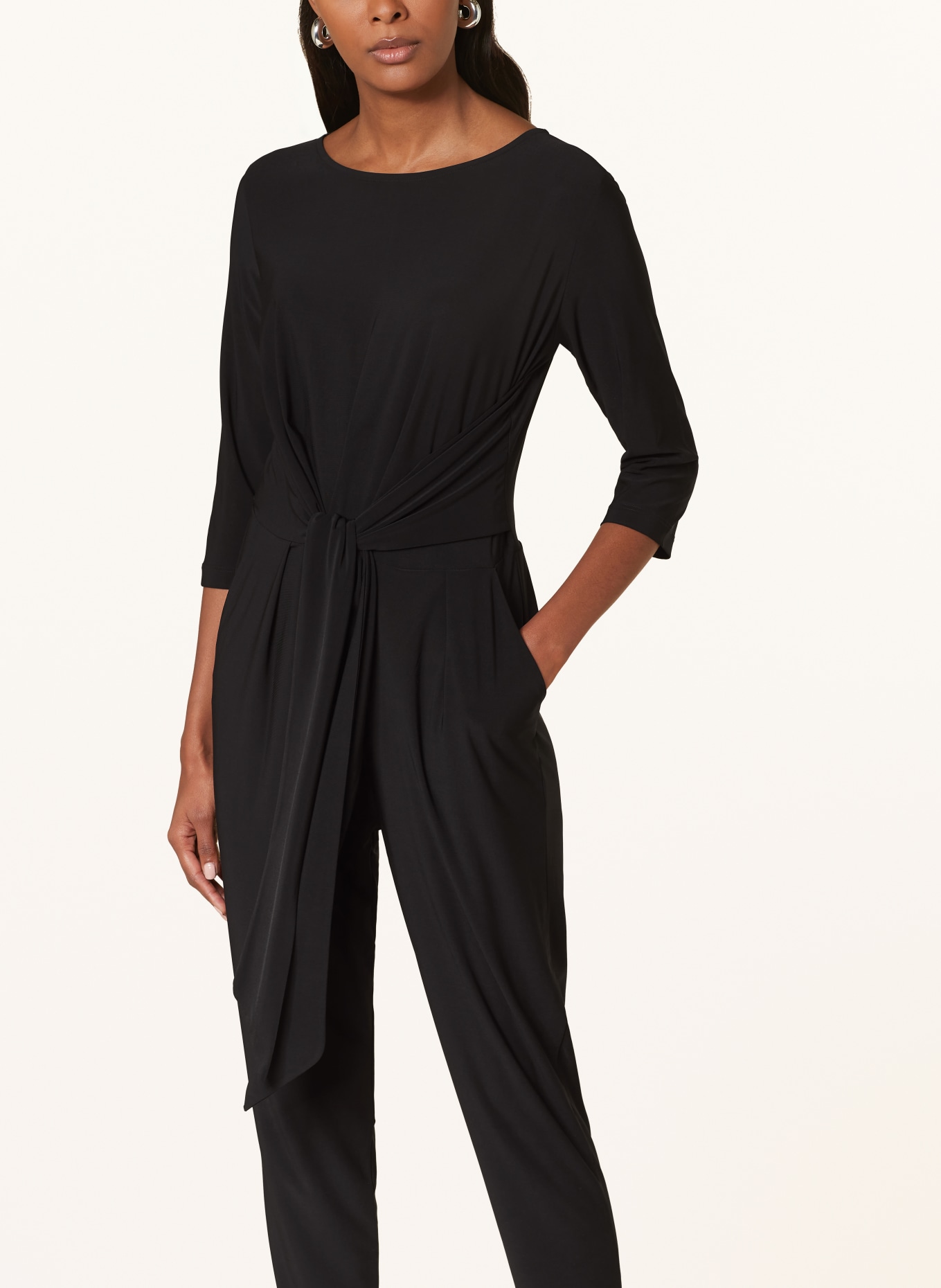 CARTOON Jumpsuit with 3/4 sleeves, Color: BLACK (Image 4)