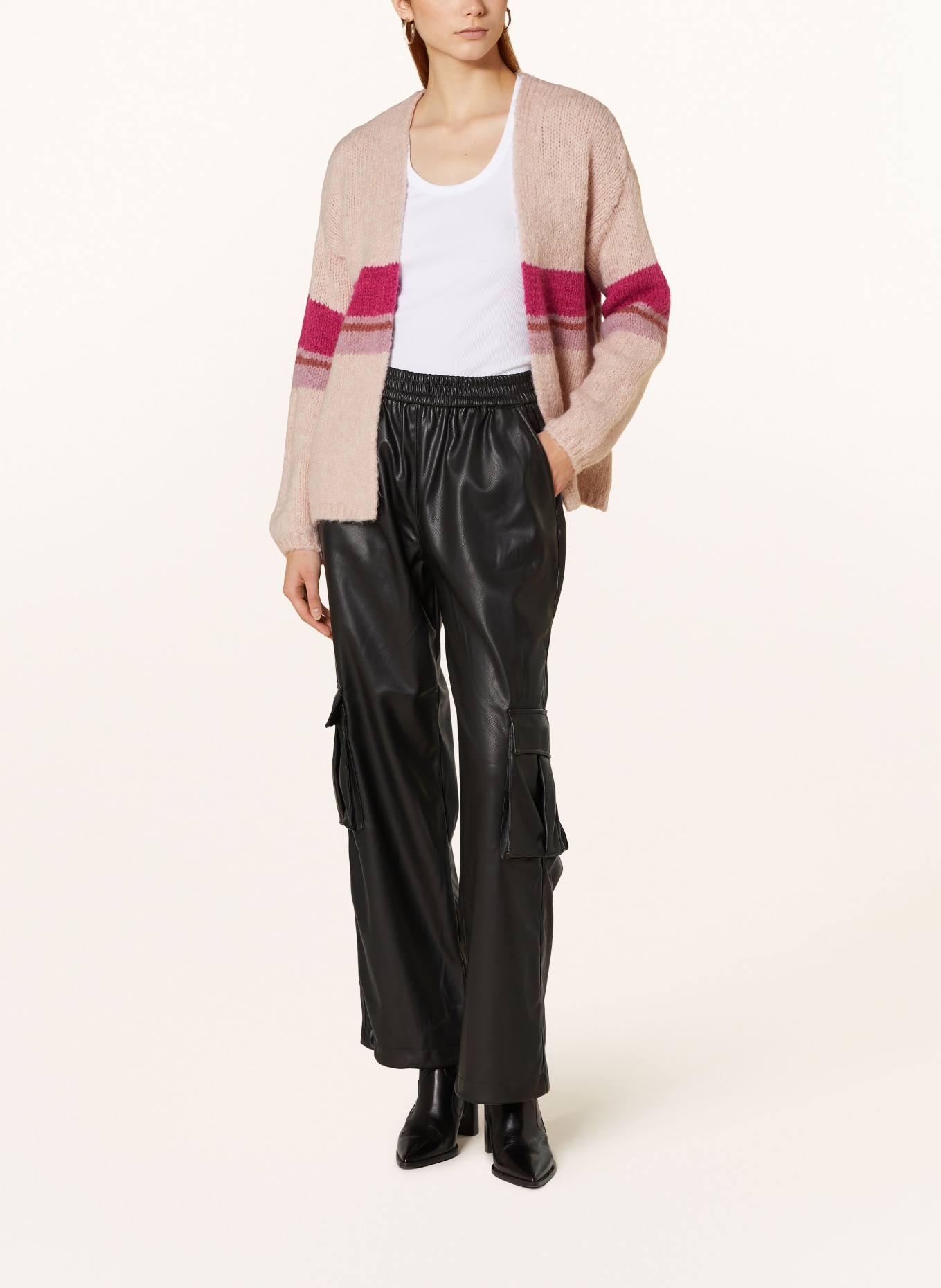 CARTOON Knit cardigan, Color: ROSE/ PINK/ LIGHT PURPLE (Image 2)