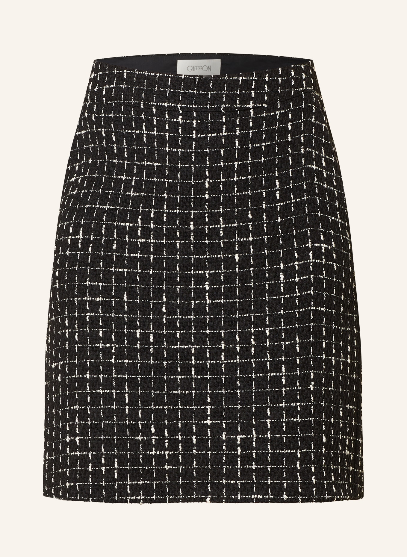 CARTOON Bouclé skirt, Color: BLACK/ WHITE (Image 1)