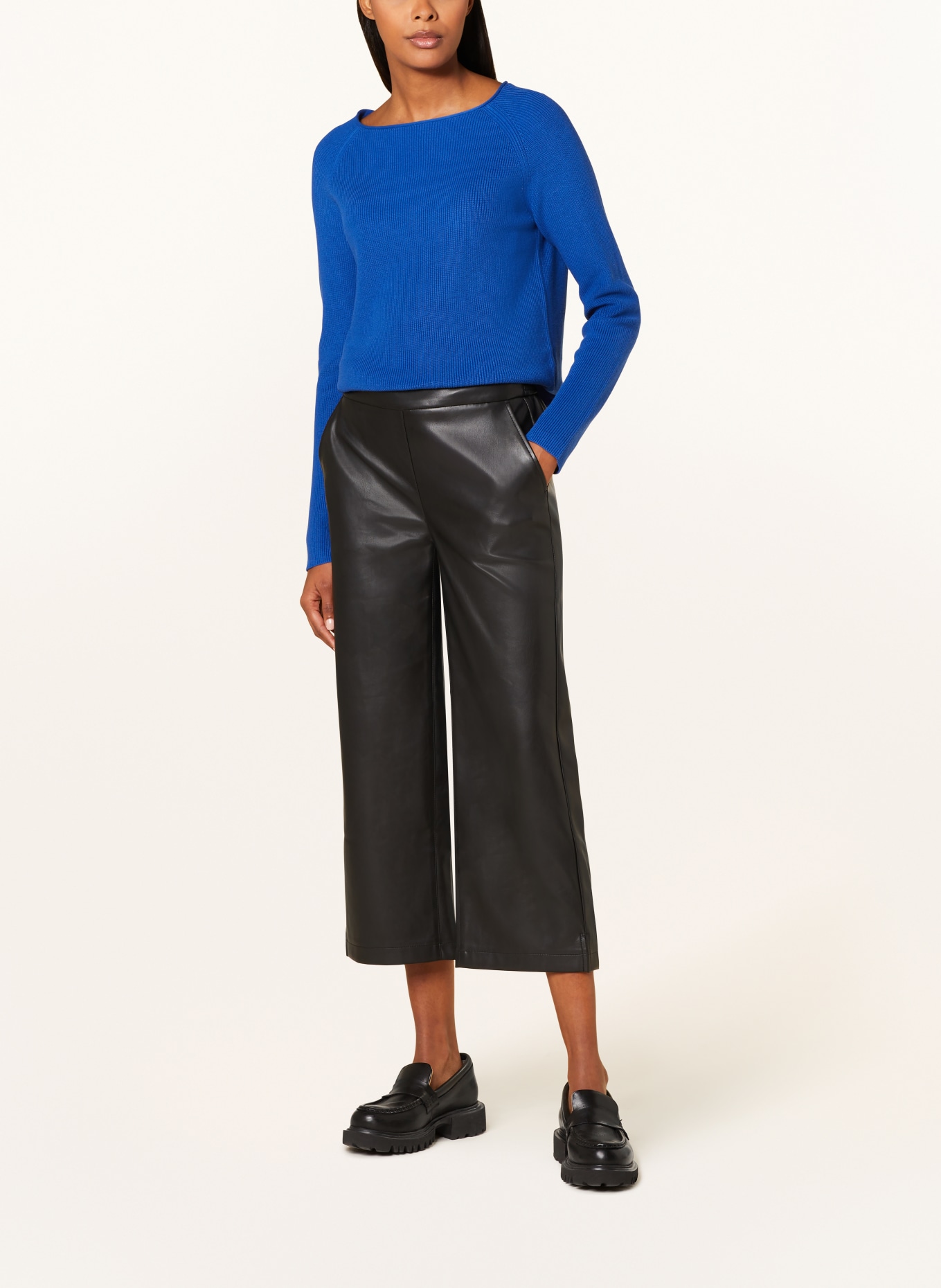 CARTOON Culotte kalhoty v koženém vzhledu, Barva: ČERNÁ (Obrázek 2)