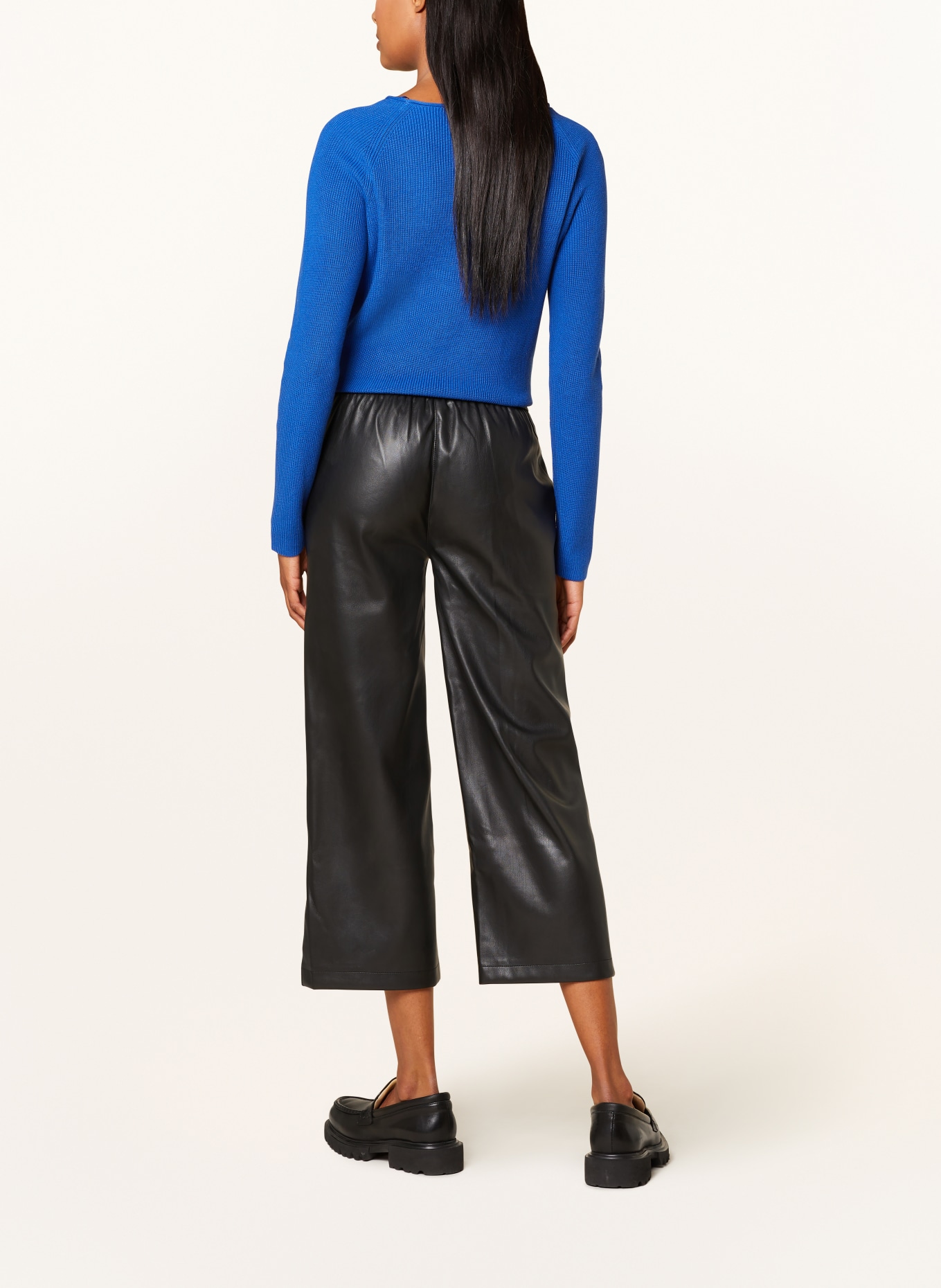 CARTOON Culotte kalhoty v koženém vzhledu, Barva: ČERNÁ (Obrázek 3)
