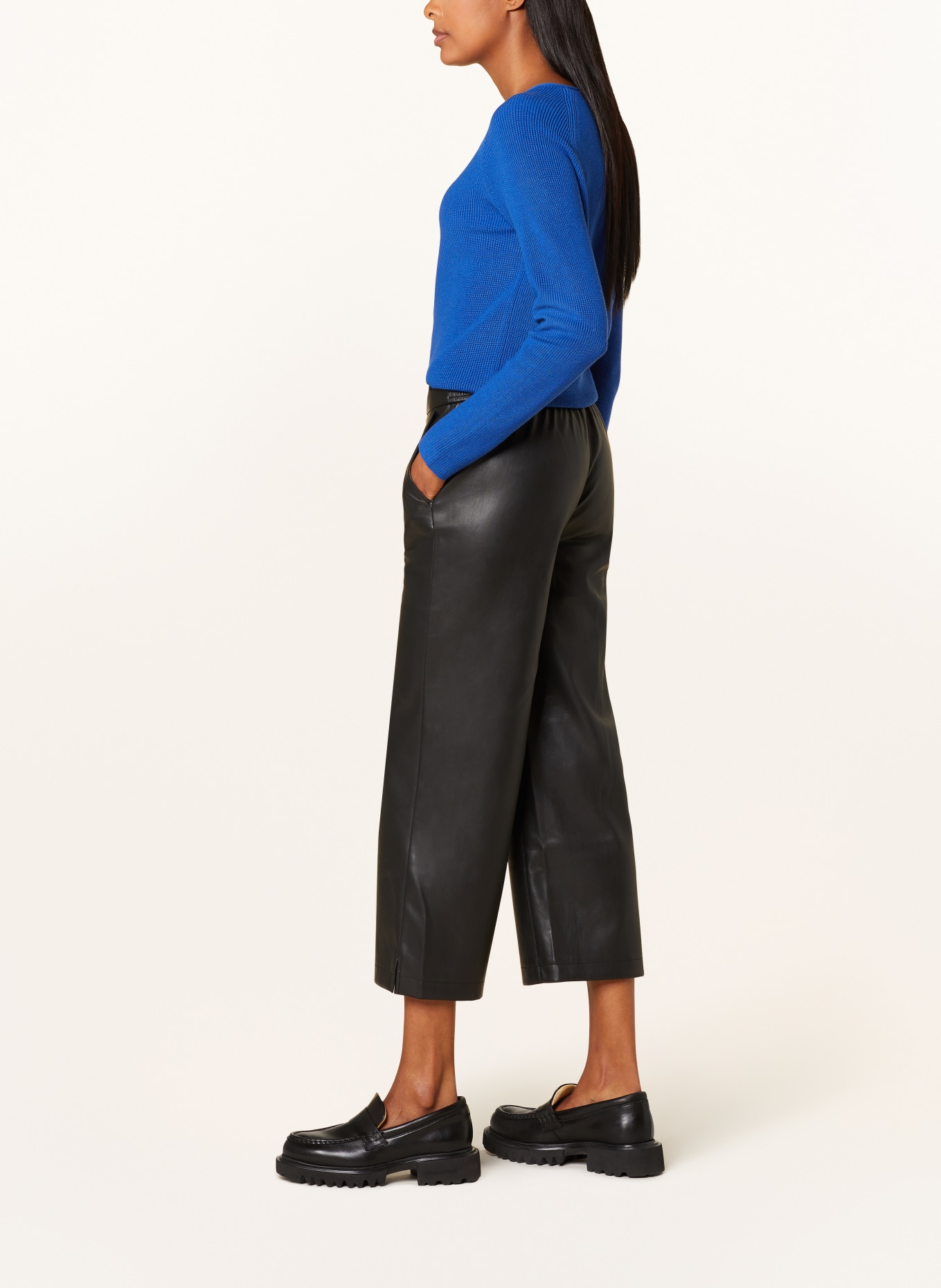 CARTOON Culotte kalhoty v koženém vzhledu, Barva: ČERNÁ (Obrázek 4)
