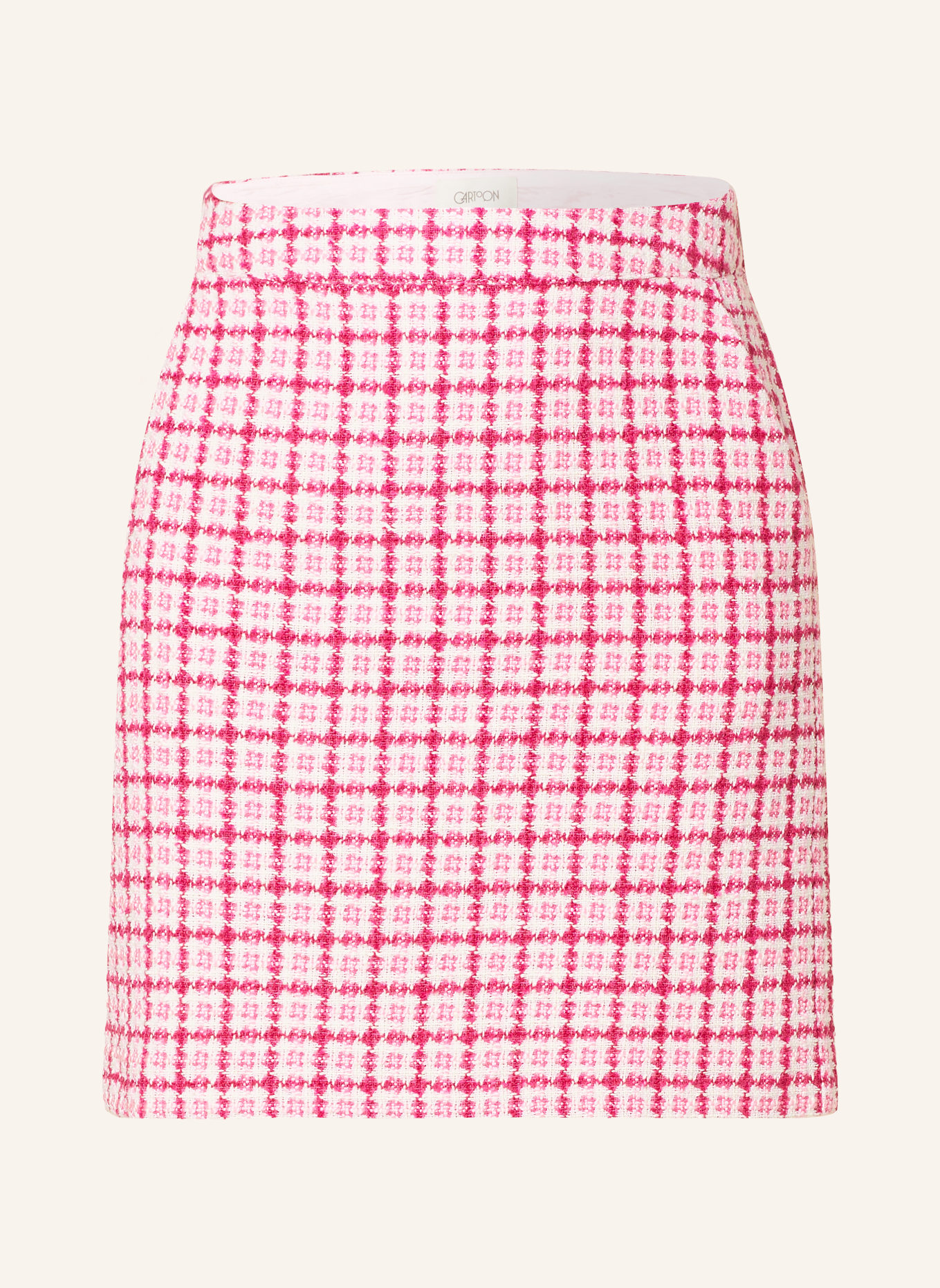 CARTOON Tweed skirt, Color: WHITE/ PINK/ PINK (Image 1)