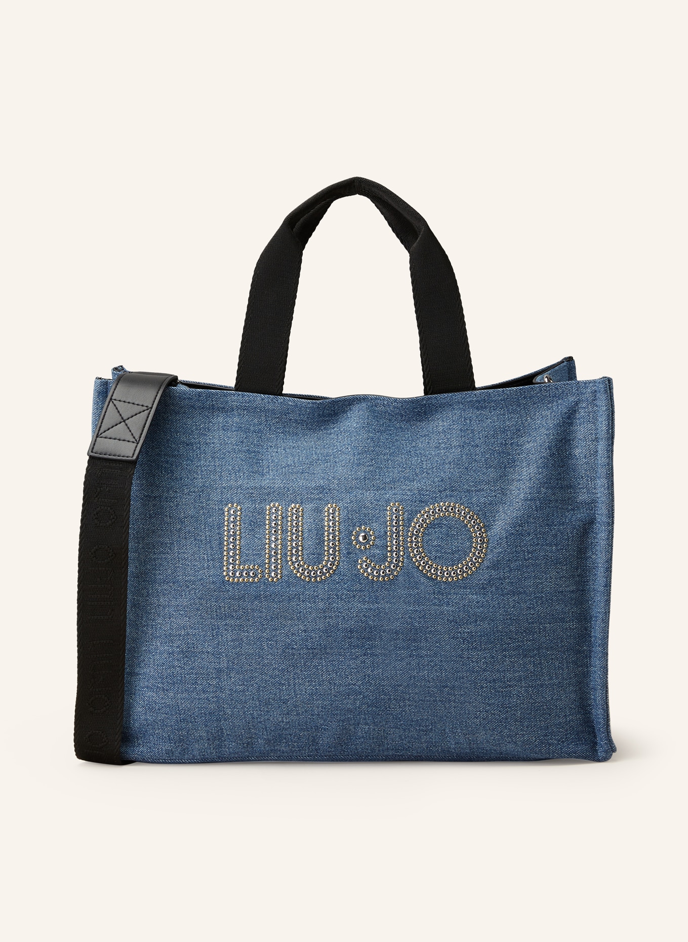 LIU JO Shopper with rivets, Color: BLUE/ BLACK (Image 1)