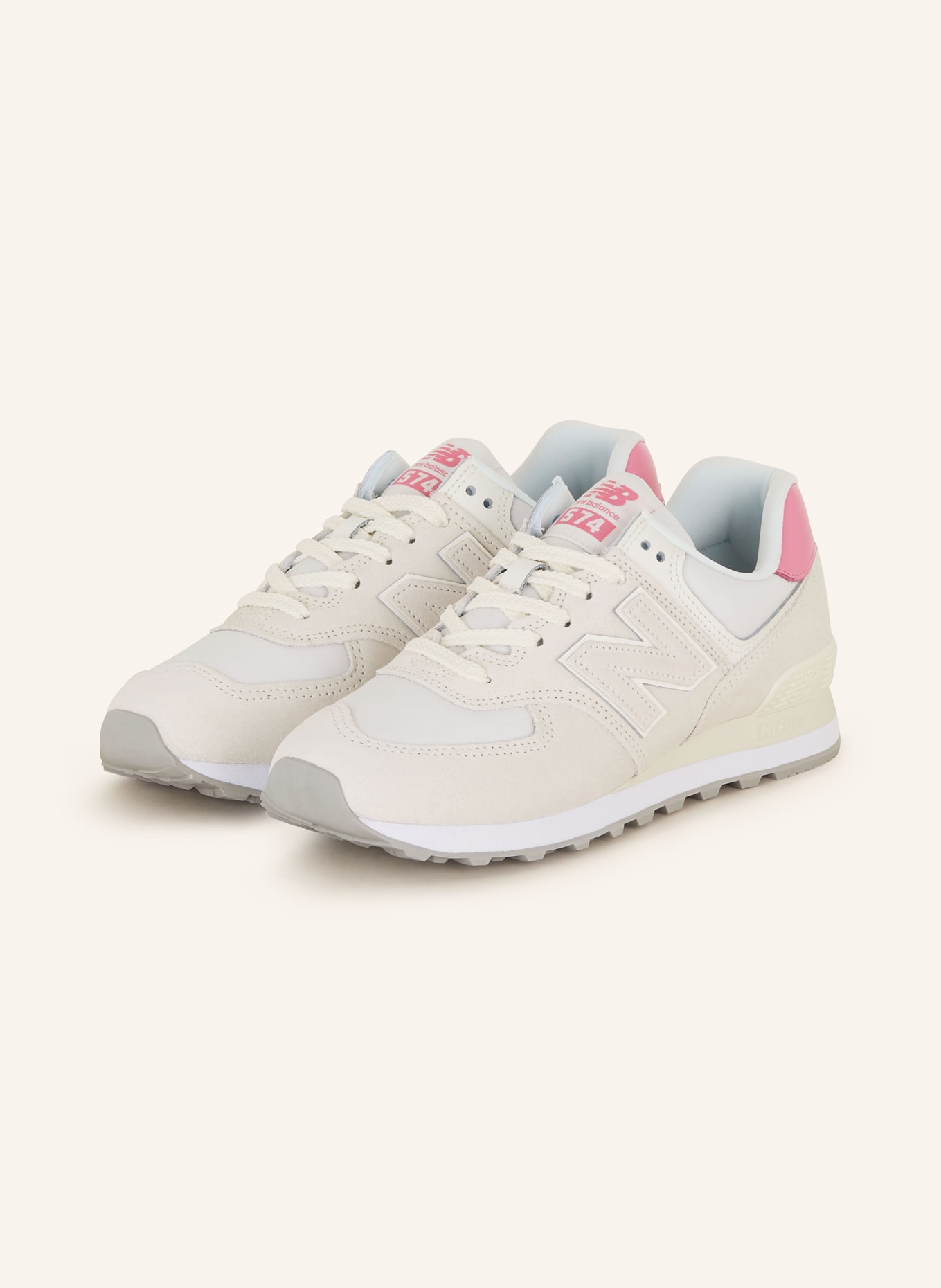 new balance Sneakers 574, Color: CREAM/ PINK (Image 1)