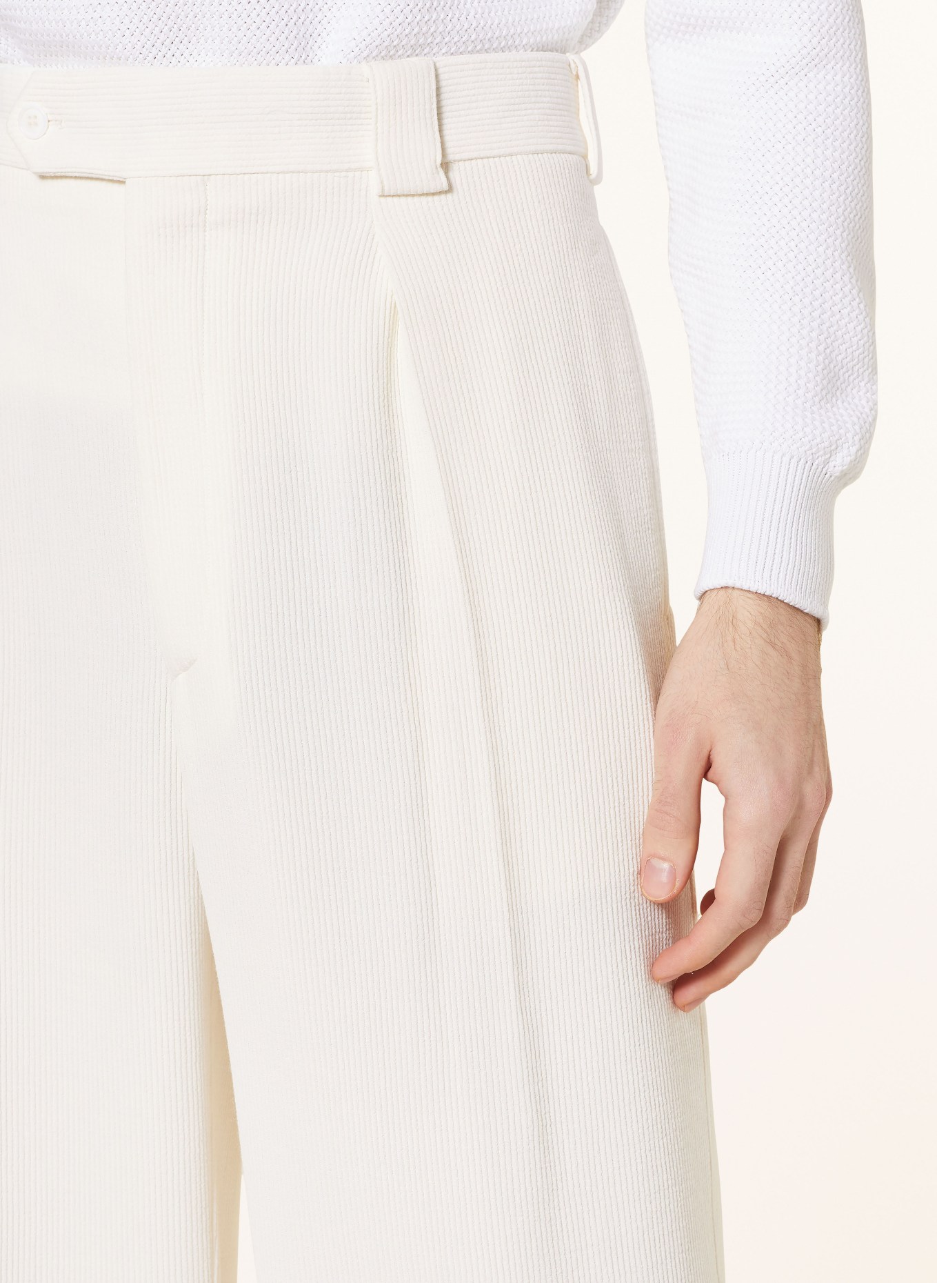 GIORGIO ARMANI Spodnie garniturowe regular fit, Kolor: U0BN Brilliant White (Obrazek 6)