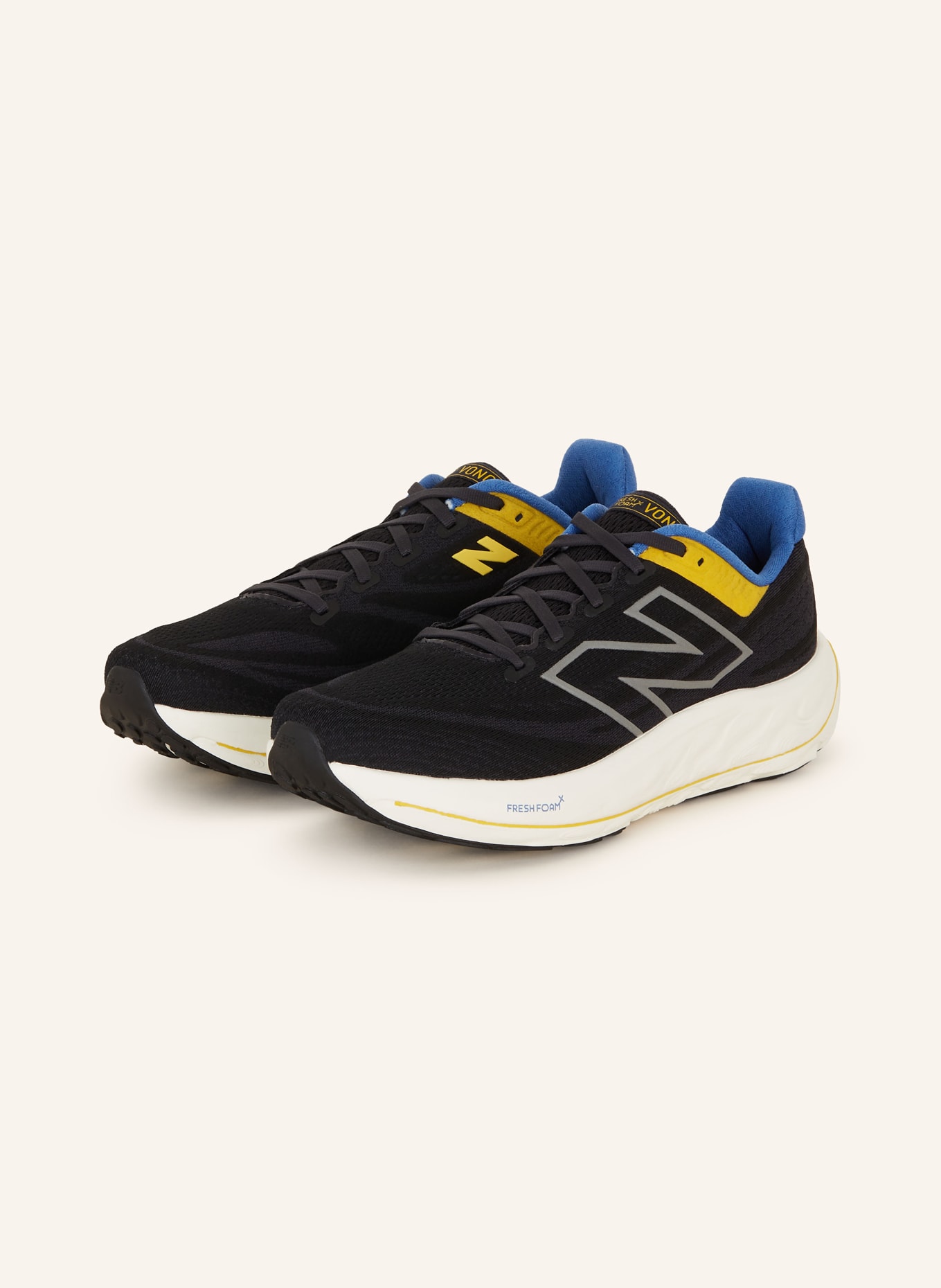 new balance Running shoes FRESH FOAM X VONGO V6, Color: BLACK/ BLUE/ YELLOW (Image 1)