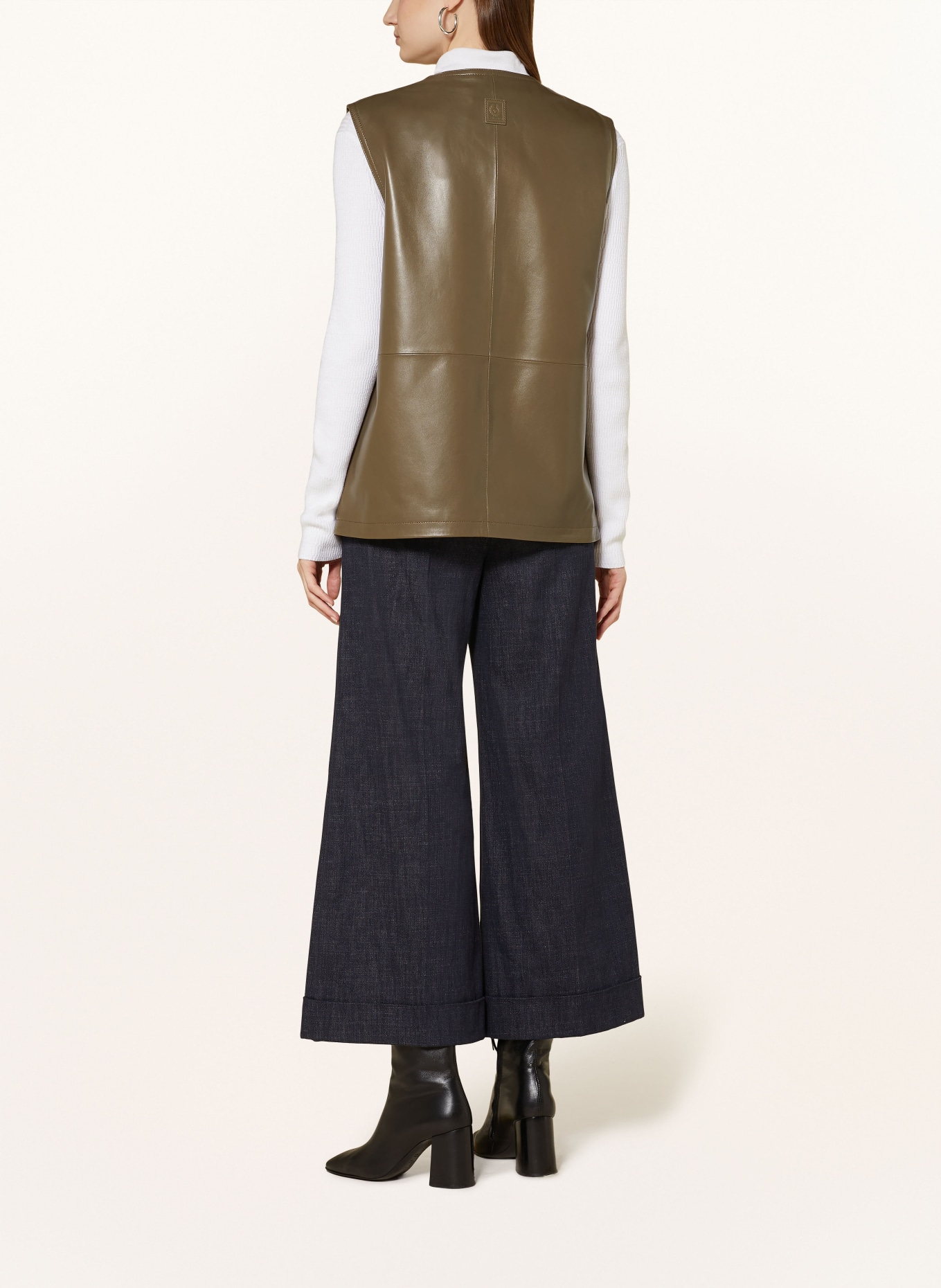 BELSTAFF Leather vest APICEM, Color: KHAKI (Image 3)