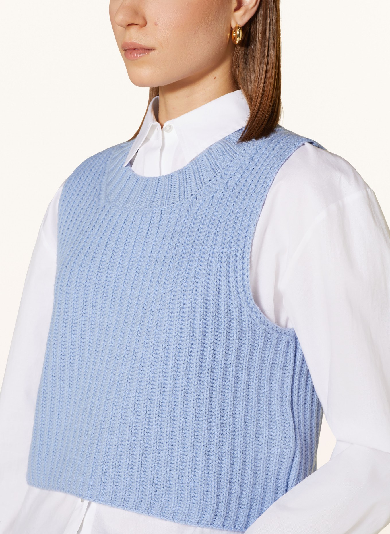 WEEKEND MaxMara Cropped sweater vest PALCHI, Color: LIGHT BLUE (Image 4)