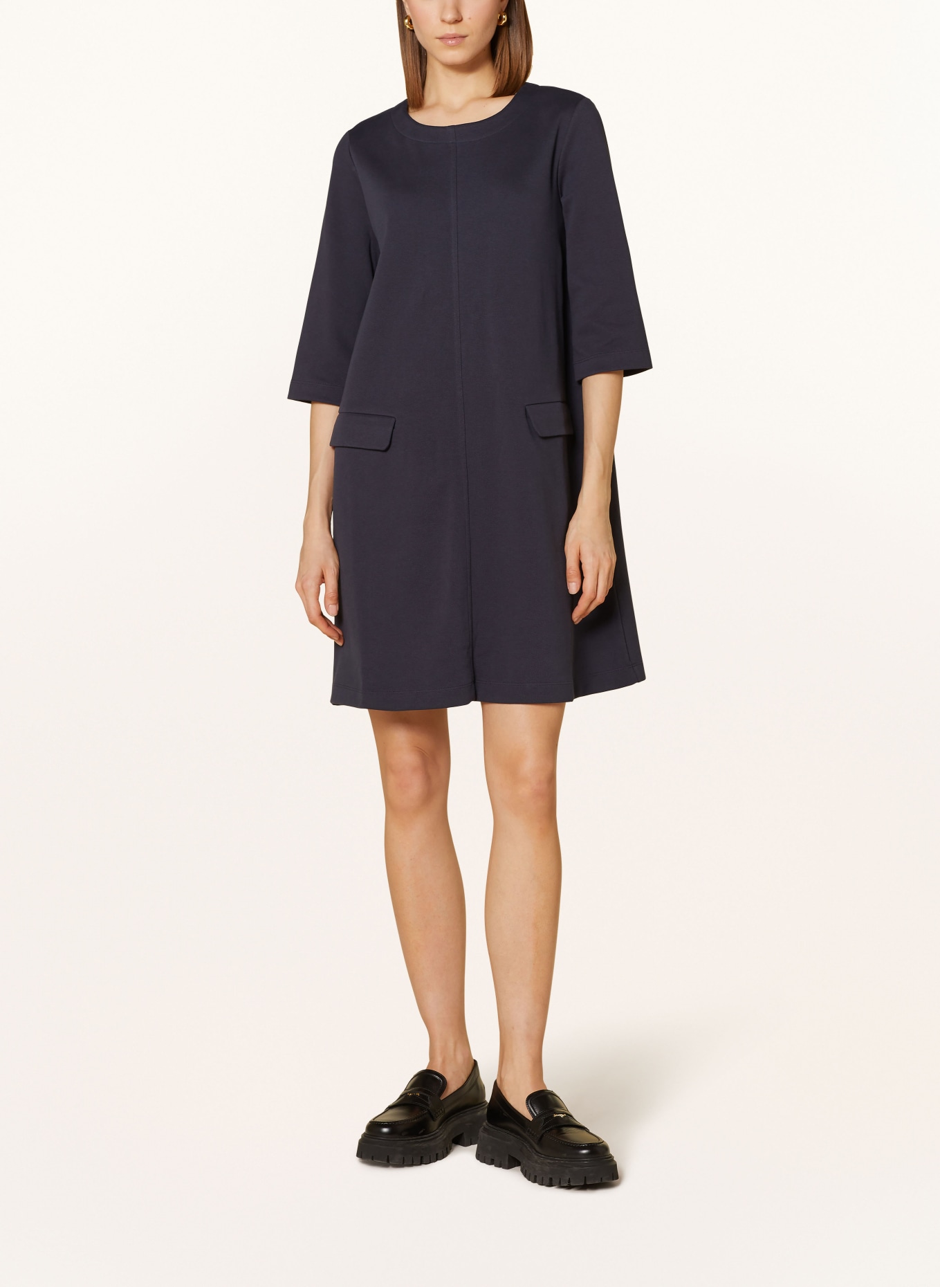 WEEKEND MaxMara Piqué-Kleid CAPRARA mit 3/4-Arm, Farbe: DUNKELBLAU (Bild 2)