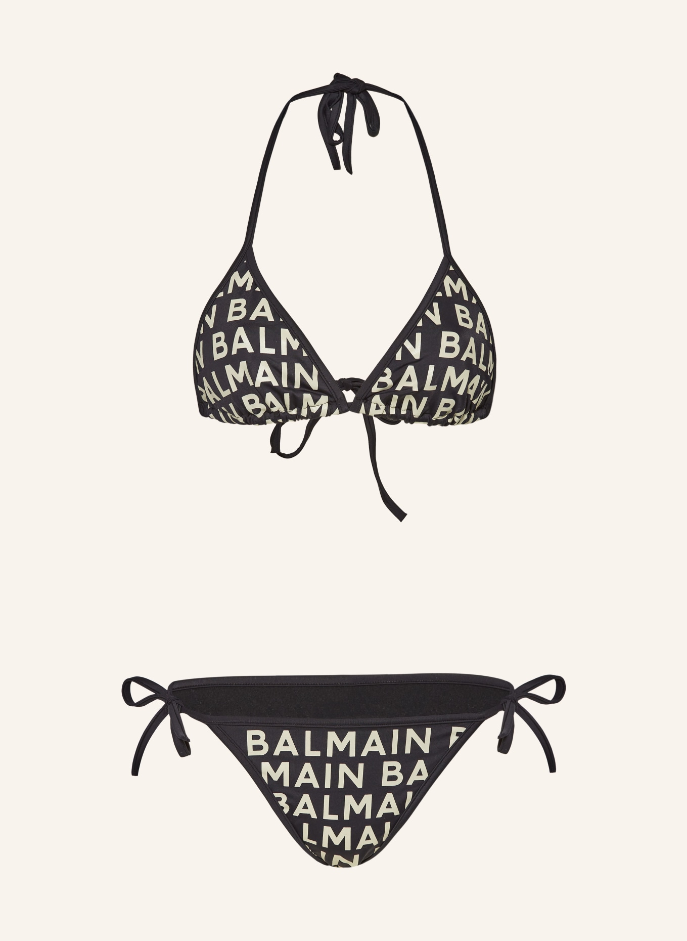 BALMAIN Triangle bikini, Color: BLACK/ ECRU (Image 1)