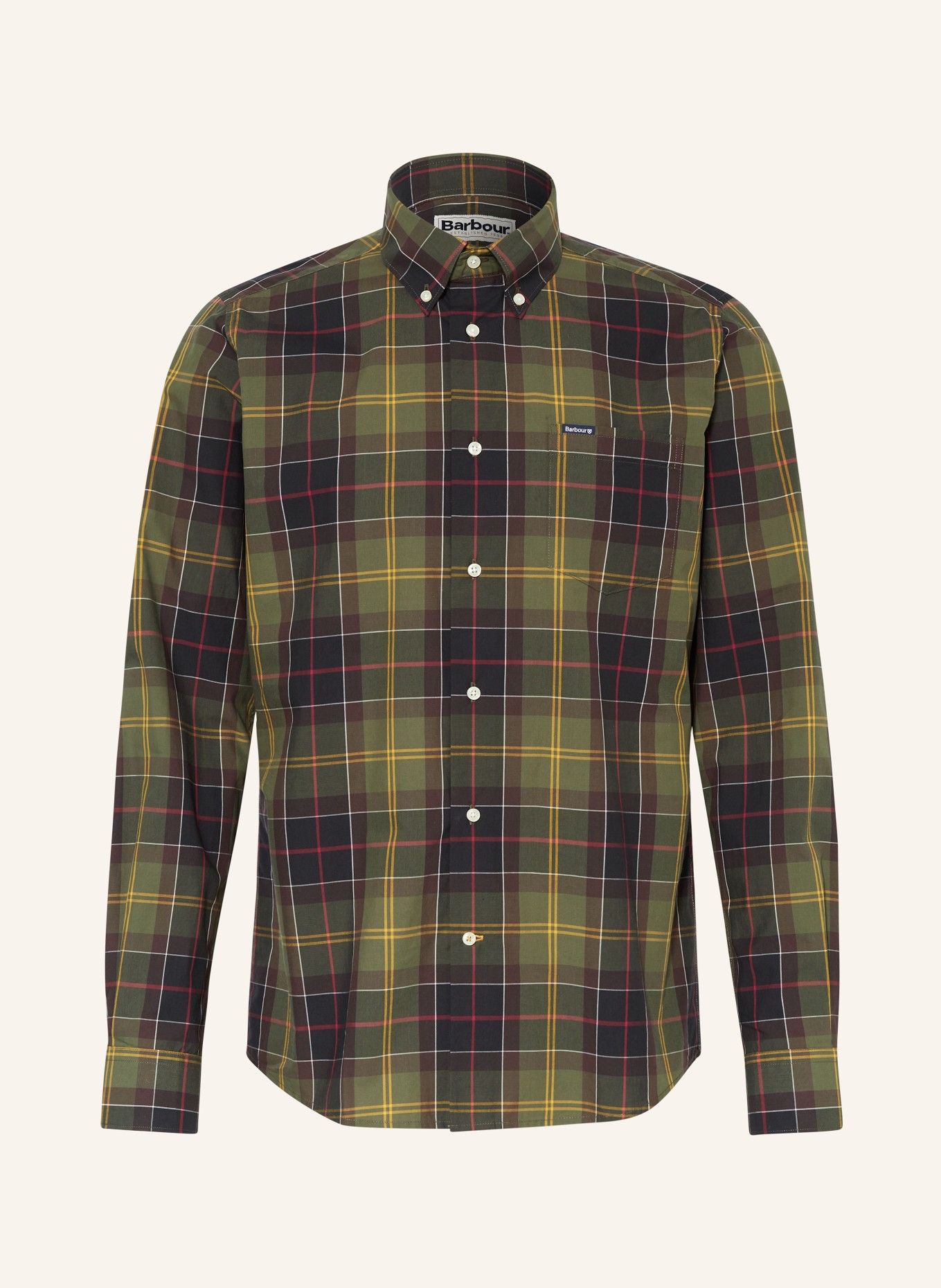 Barbour Shirt HARRIS tailored fit, Color: GREEN/ DARK GREEN/ YELLOW (Image 1)