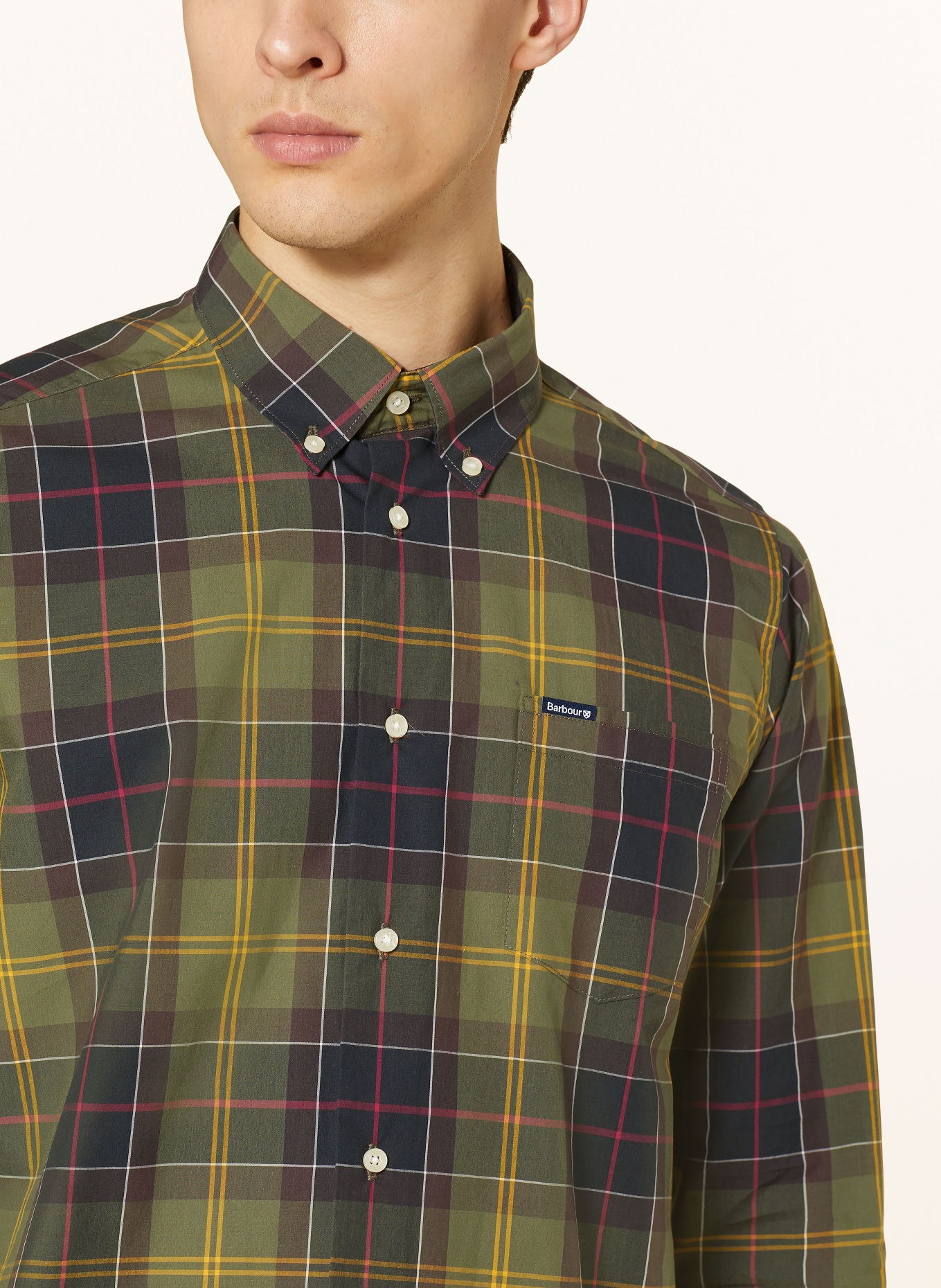 Barbour Shirt HARRIS tailored fit, Color: GREEN/ DARK GREEN/ YELLOW (Image 4)