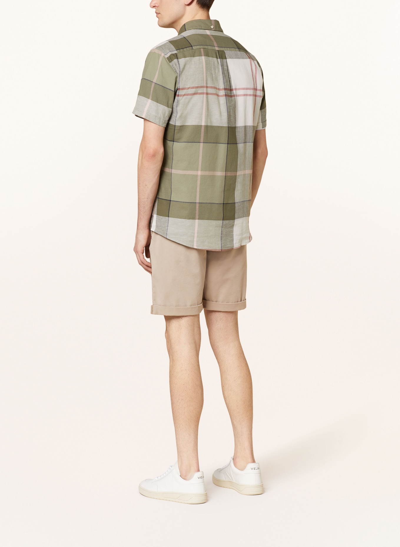 Barbour Kurzarm-Hemd Tailored Fit, Farbe: OLIV/ WEISS/ ALTROSA (Bild 3)