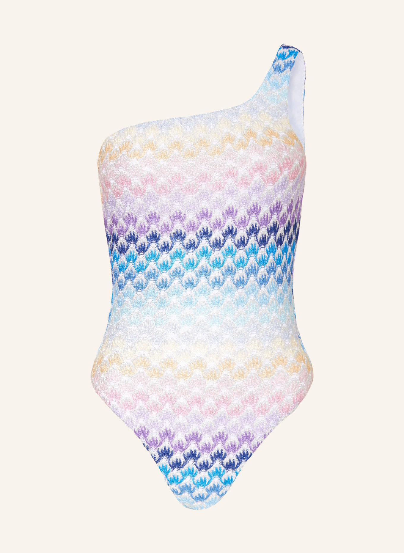 MISSONI One-shoulder swimsuit, Color: BLUE/ PURPLE/ PINK (Image 1)