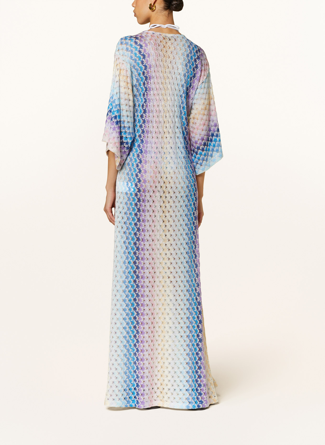MISSONI Beach dress with 3/4 sleeves and glitter thread, Color: PINK/ PURPLE/ BLUE (Image 3)