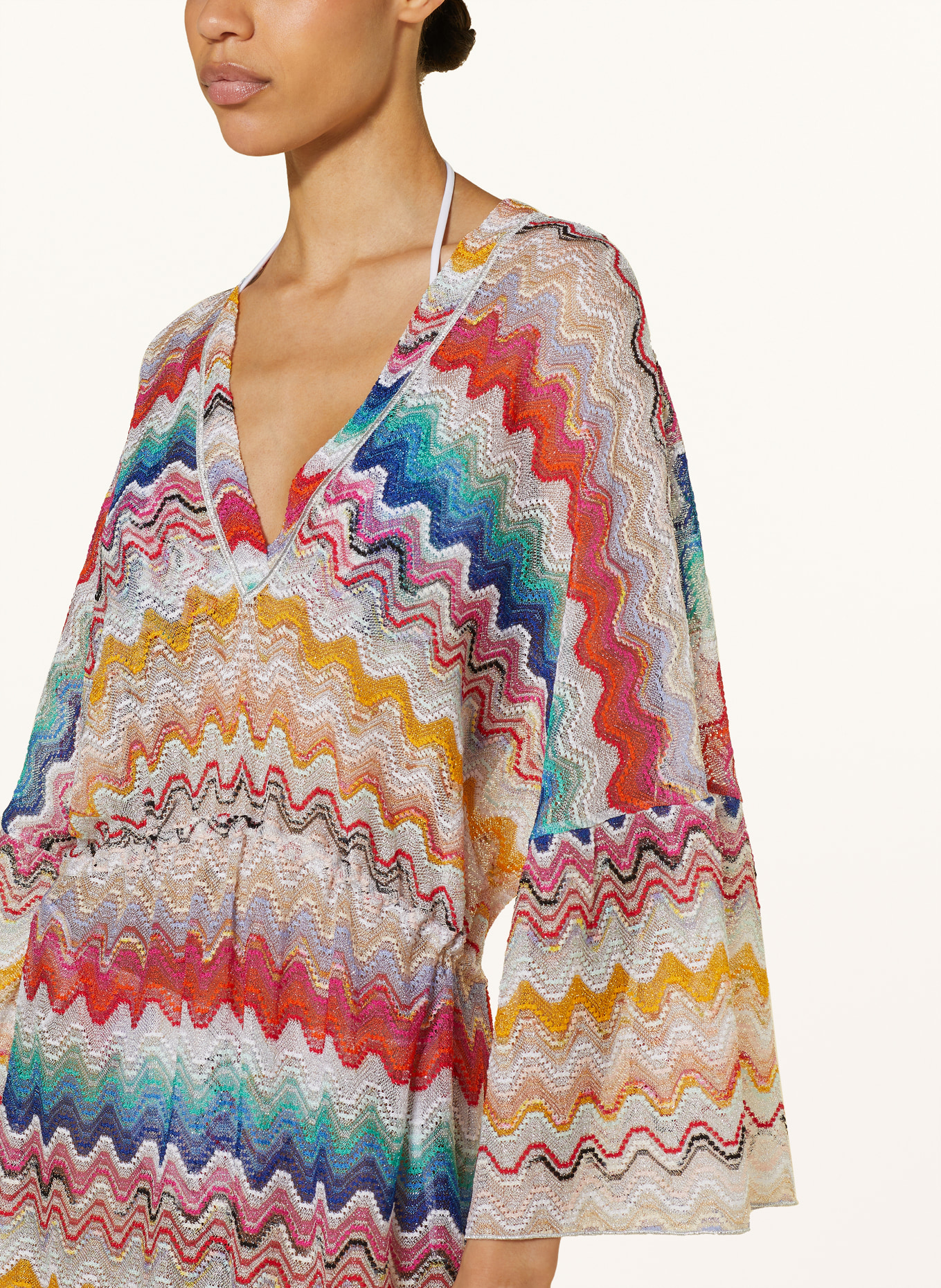 MISSONI Beach dress with glitter thread, Color: WHITE/ YELLOW/ BLUE (Image 4)