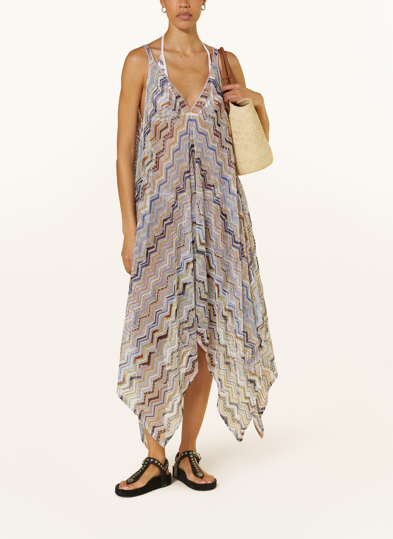 MISSONI Beach dress with glitter thread, Color: BLUE/ PINK/ GOLD (Image 2)