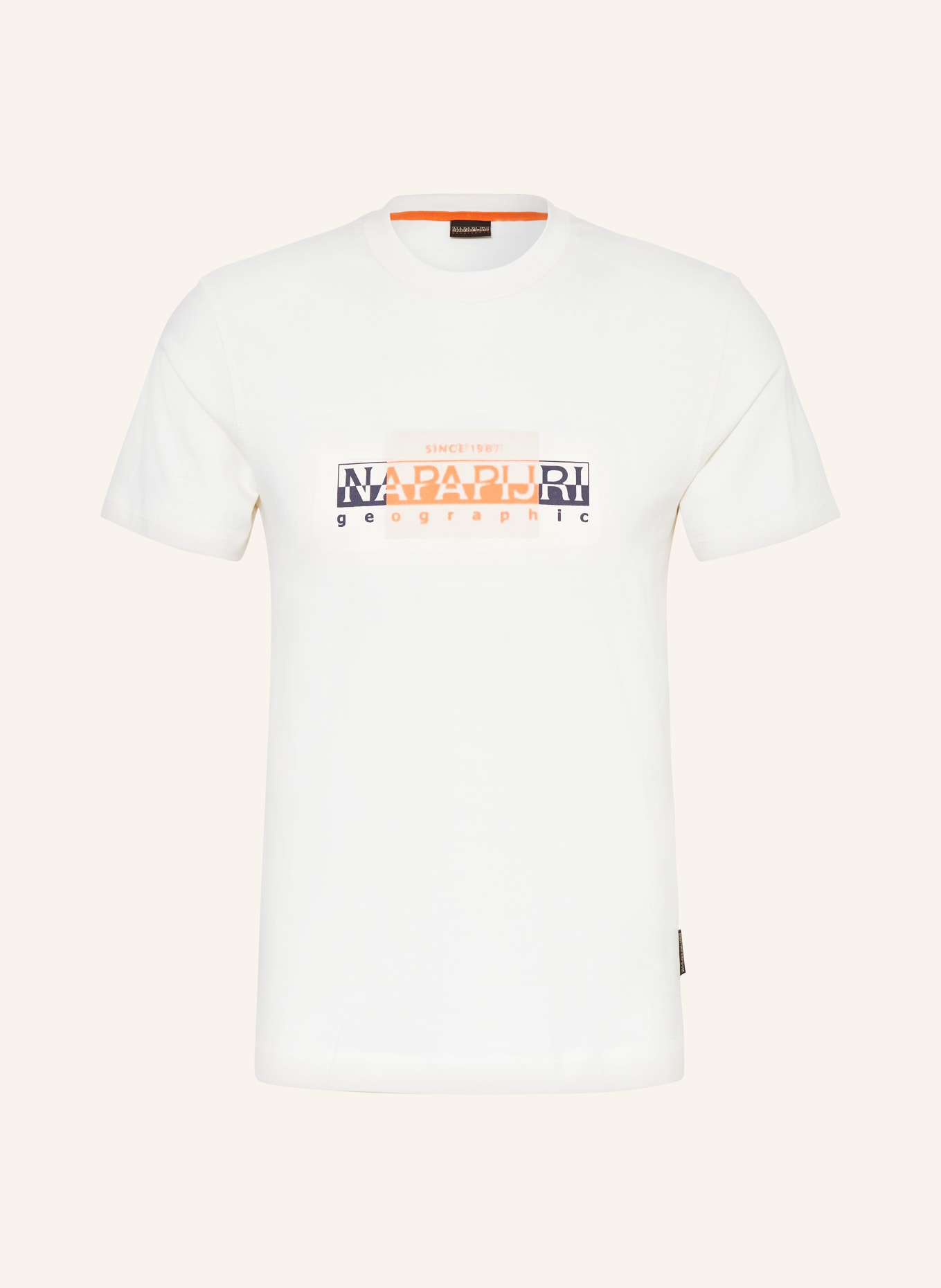 NAPAPIJRI T-shirt SMALLWOOD, Color: WHITE/ ORANGE/ BLACK (Image 1)