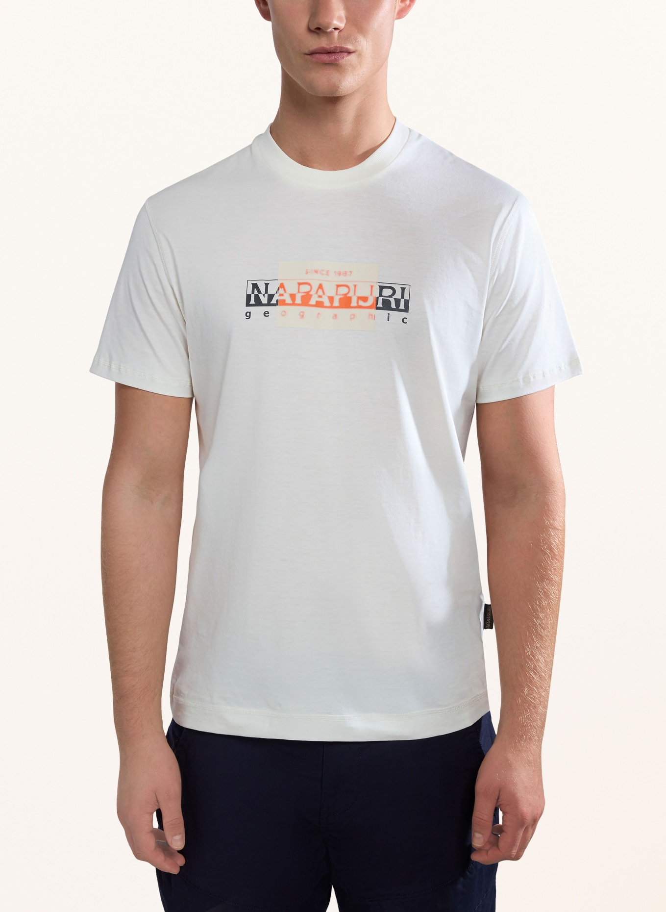 NAPAPIJRI T-shirt SMALLWOOD, Color: WHITE/ ORANGE/ BLACK (Image 2)