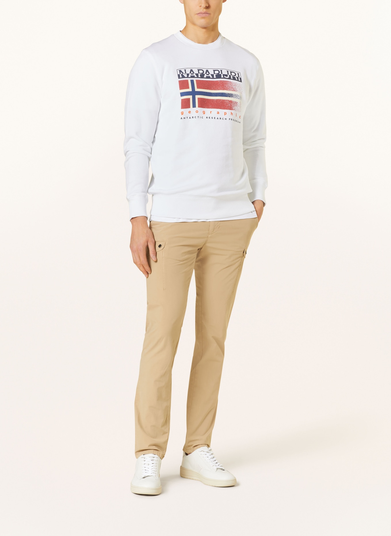 NAPAPIJRI Sweatshirt, Color: WHITE/ DARK BLUE/ RED (Image 2)
