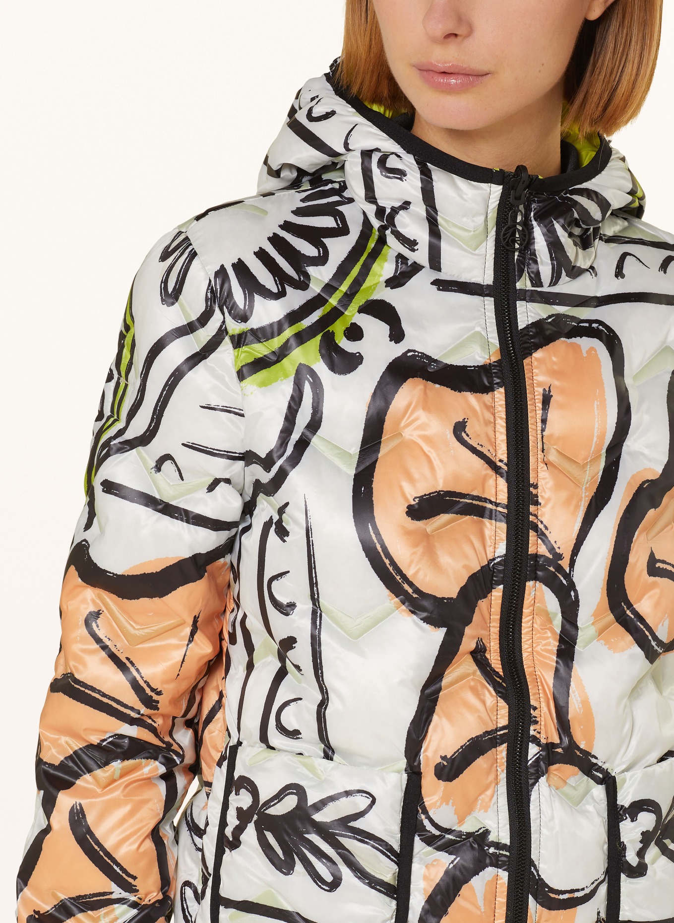 SPORTALM Lightweight down jacket, reversible, Color: WHITE/ BLACK/ ORANGE (Image 6)
