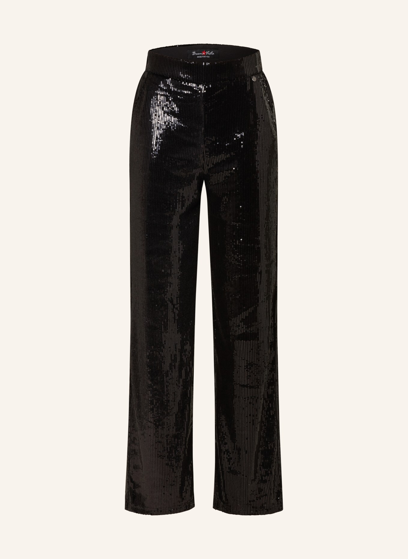 Buena Vista Wide leg trousers LISA with sequins, Color: BLACK (Image 1)