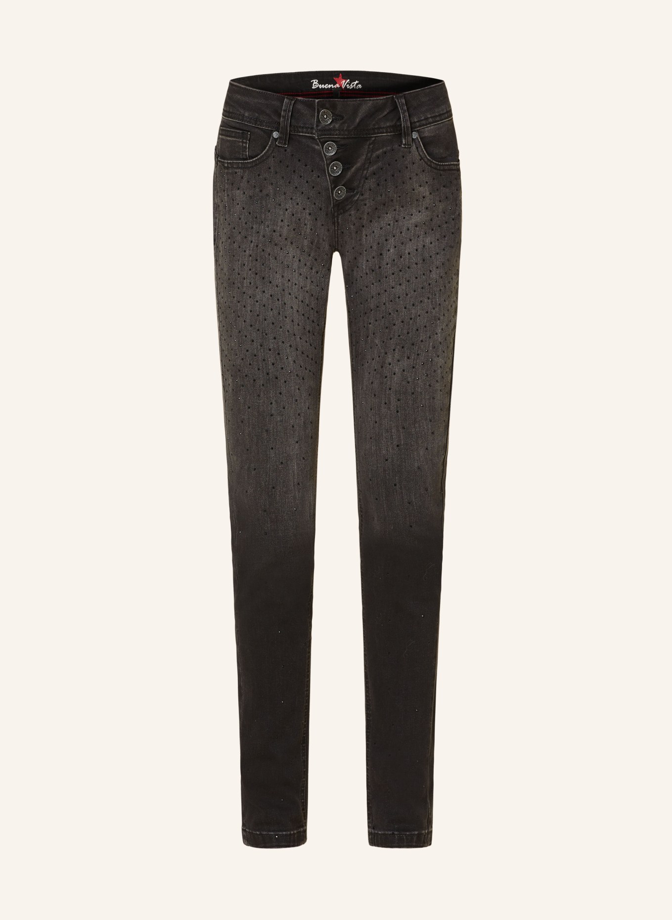Buena Vista Jeans MALIBU with decorative gems, Color: 9220 black sparkling (Image 1)