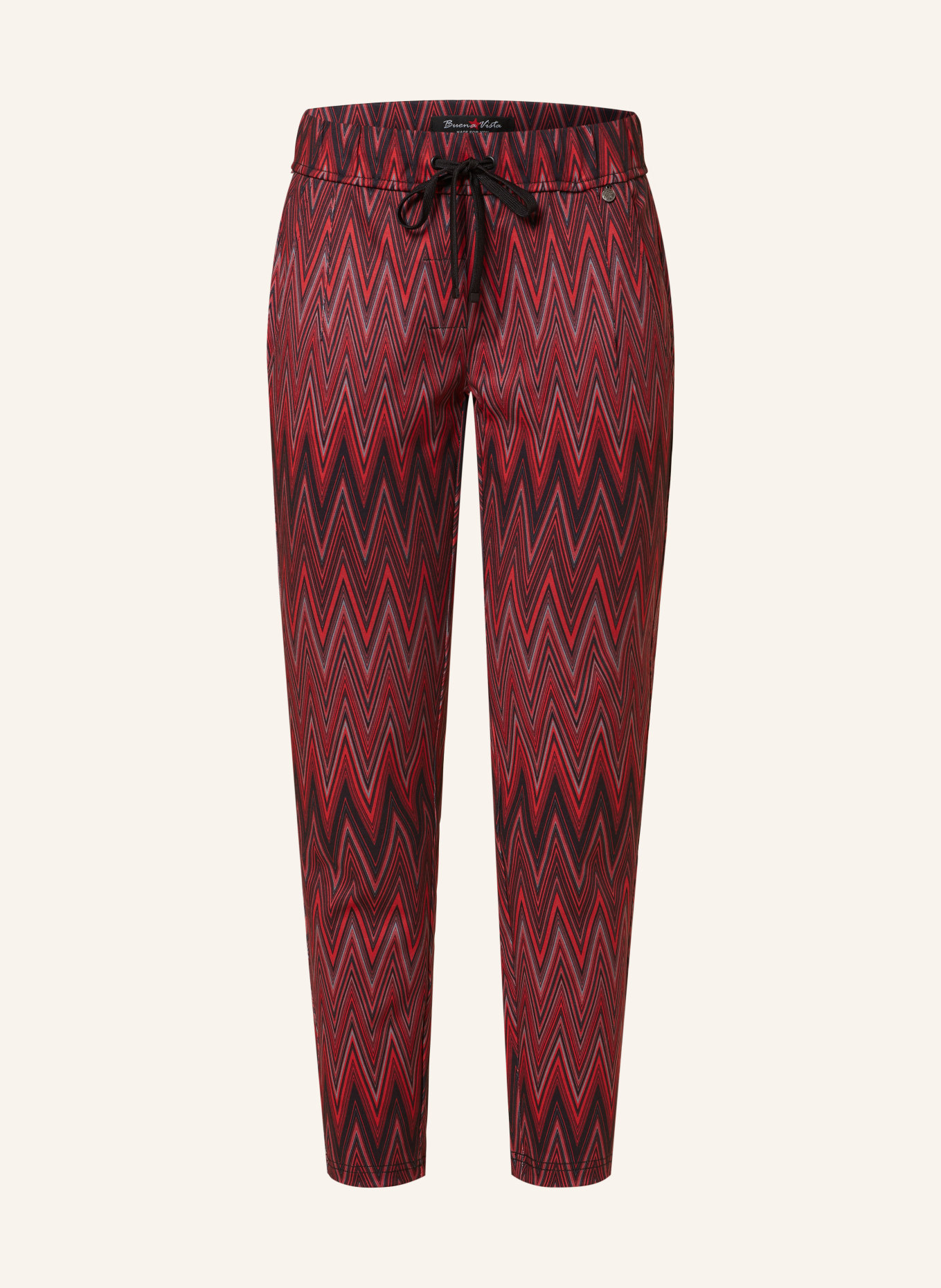 Buena Vista Pants in jogger style, Color: RED/ BLACK/ GRAY (Image 1)