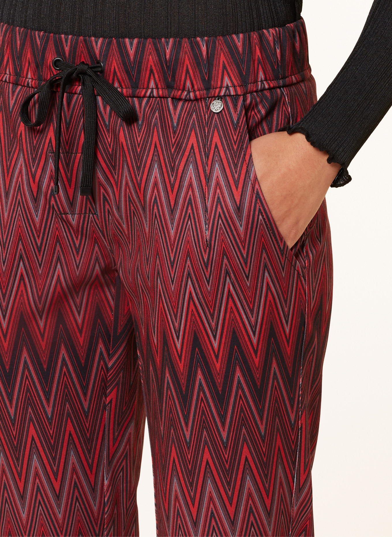 Buena Vista Pants in jogger style, Color: RED/ BLACK/ GRAY (Image 5)