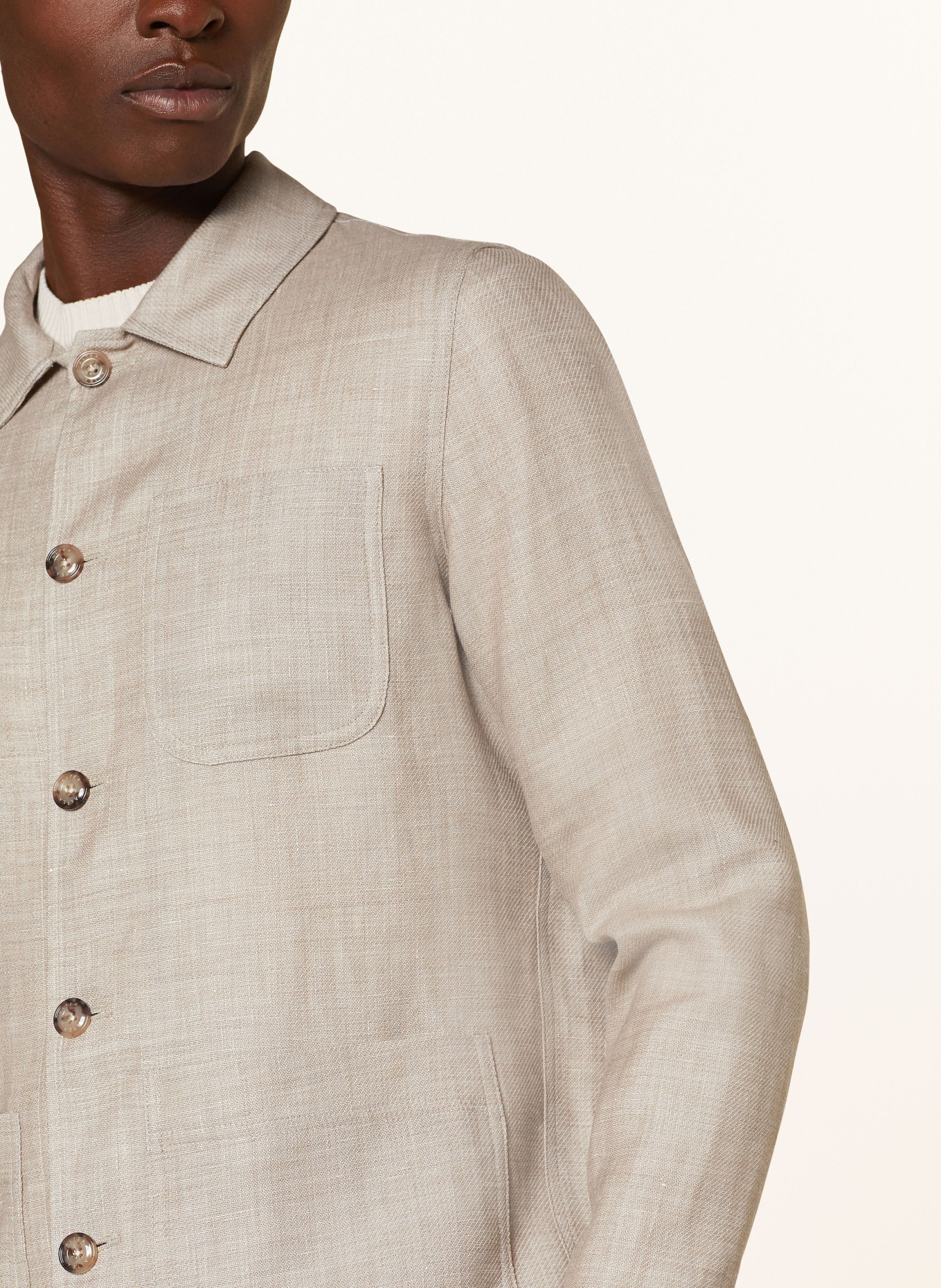 altea Overshirt with linen, Color: BEIGE (Image 4)