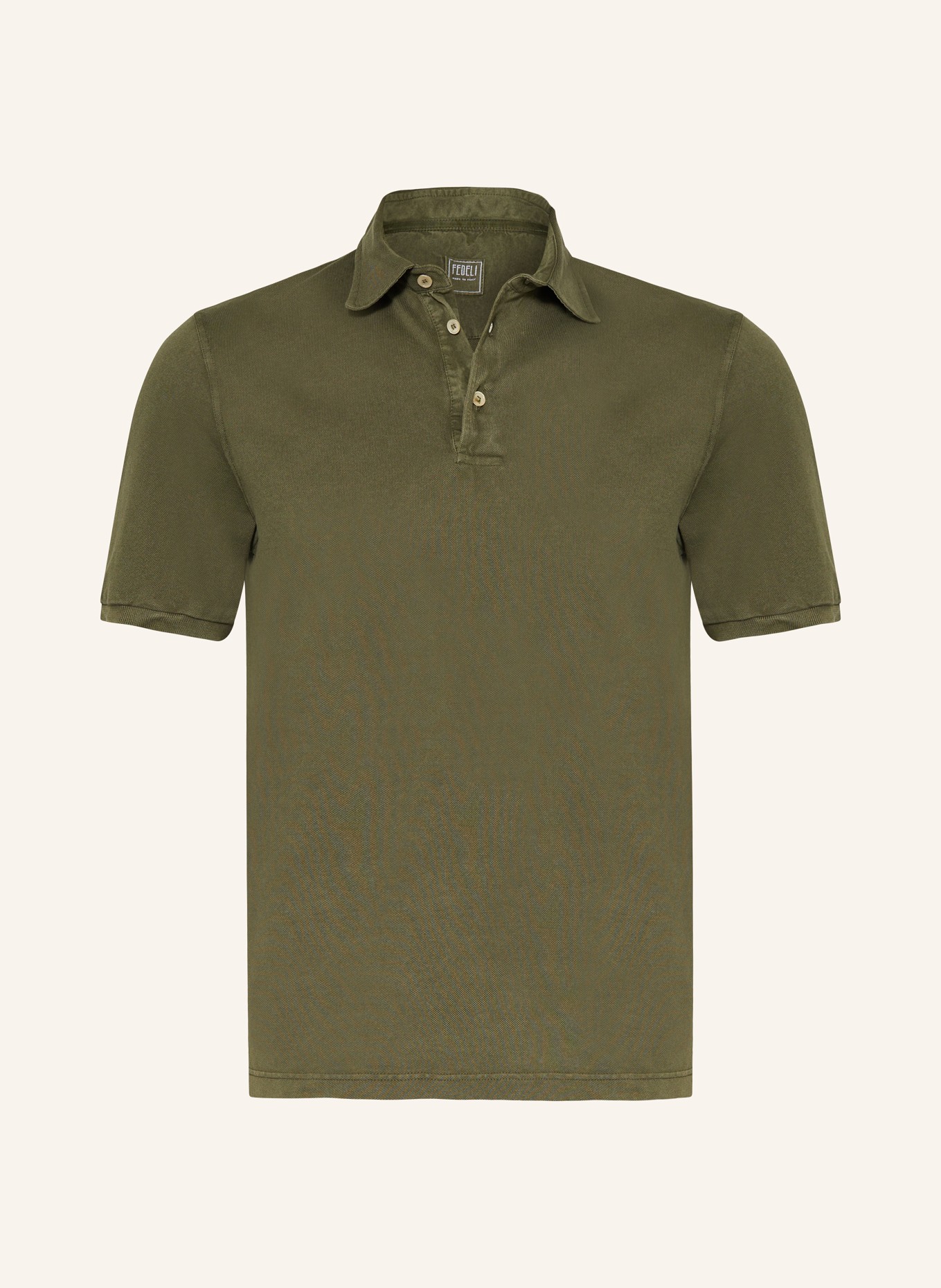 FEDELI Piqué polo shirt extra slim fit, Color: OLIVE (Image 1)