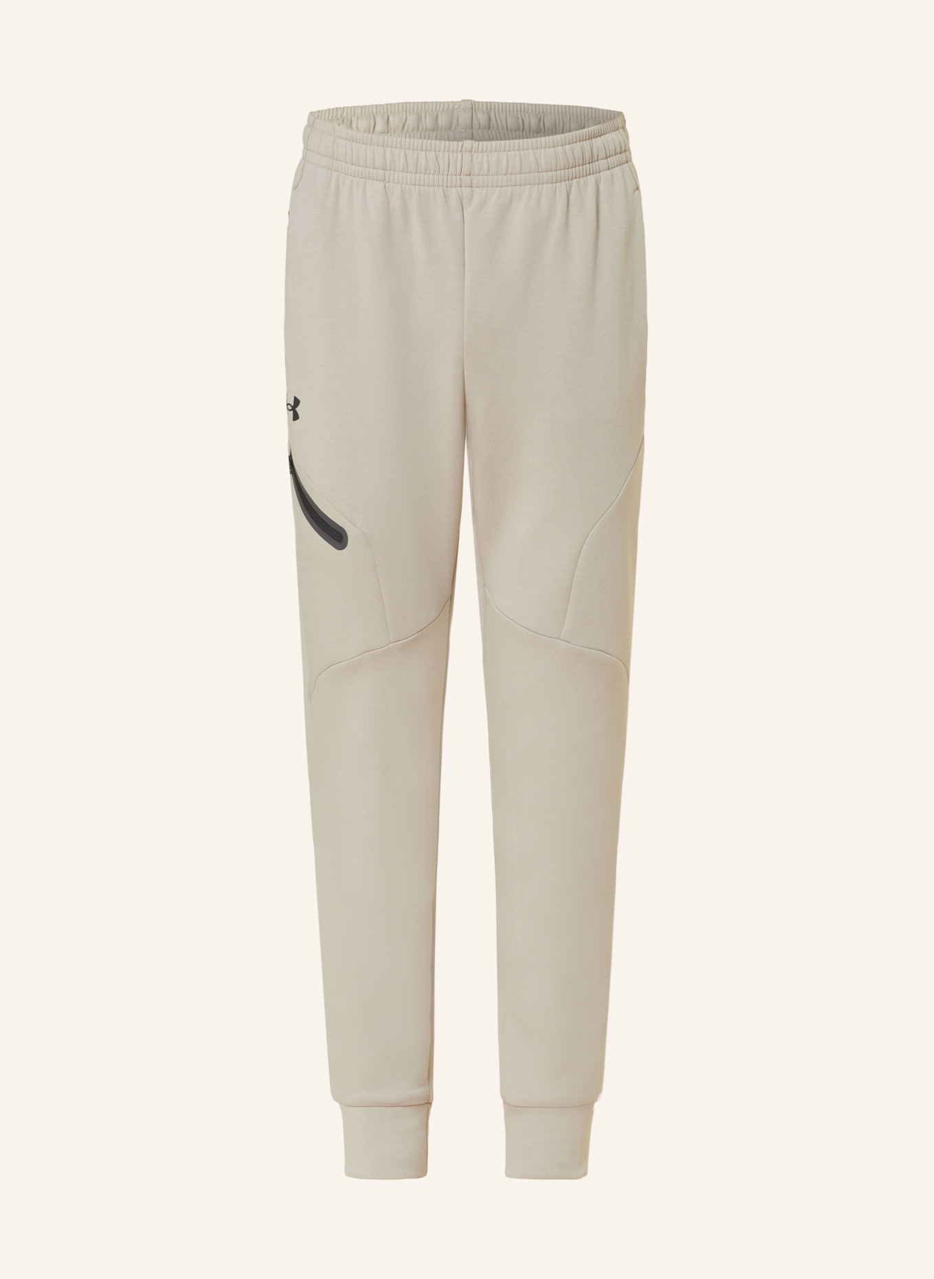 UNDER ARMOUR Trousers UNSTOPPABLE in jogger style, Color: BEIGE (Image 1)