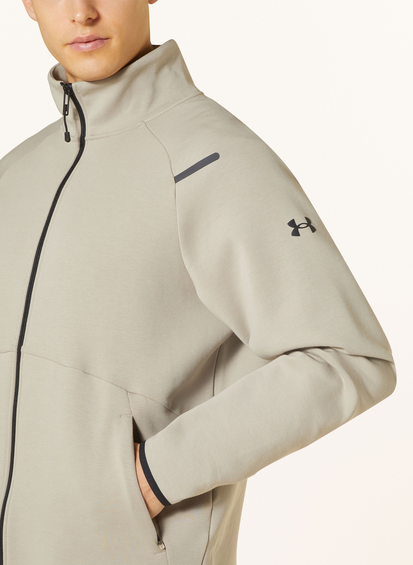 UNDER ARMOUR Sweat jacket UNSTOPPABLE, Color: BEIGE (Image 4)