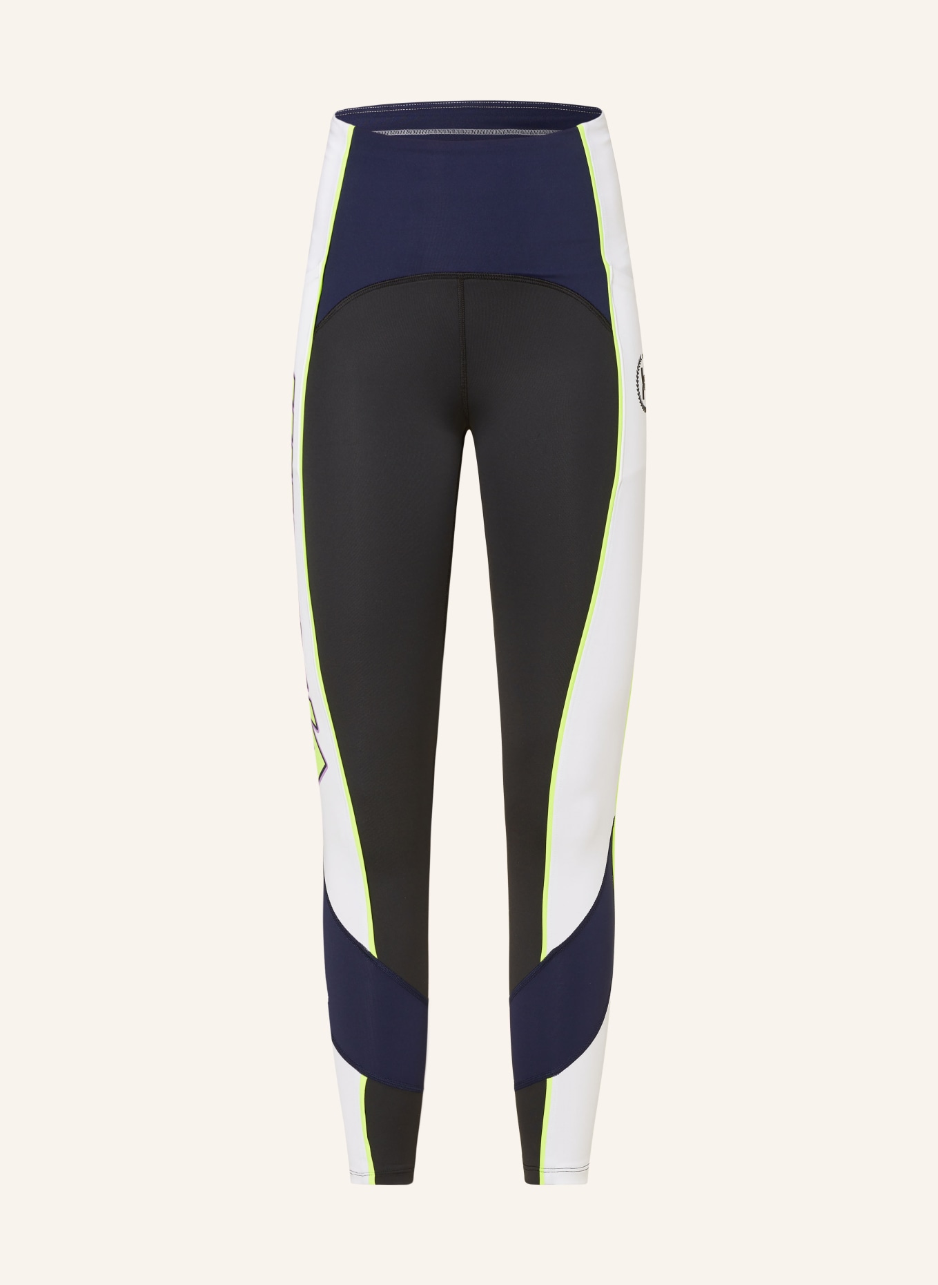 UNDER ARMOUR Running tights UA RUN EVERYWHERE, Color: BLACK/ WHITE/ NEON GREEN (Image 1)