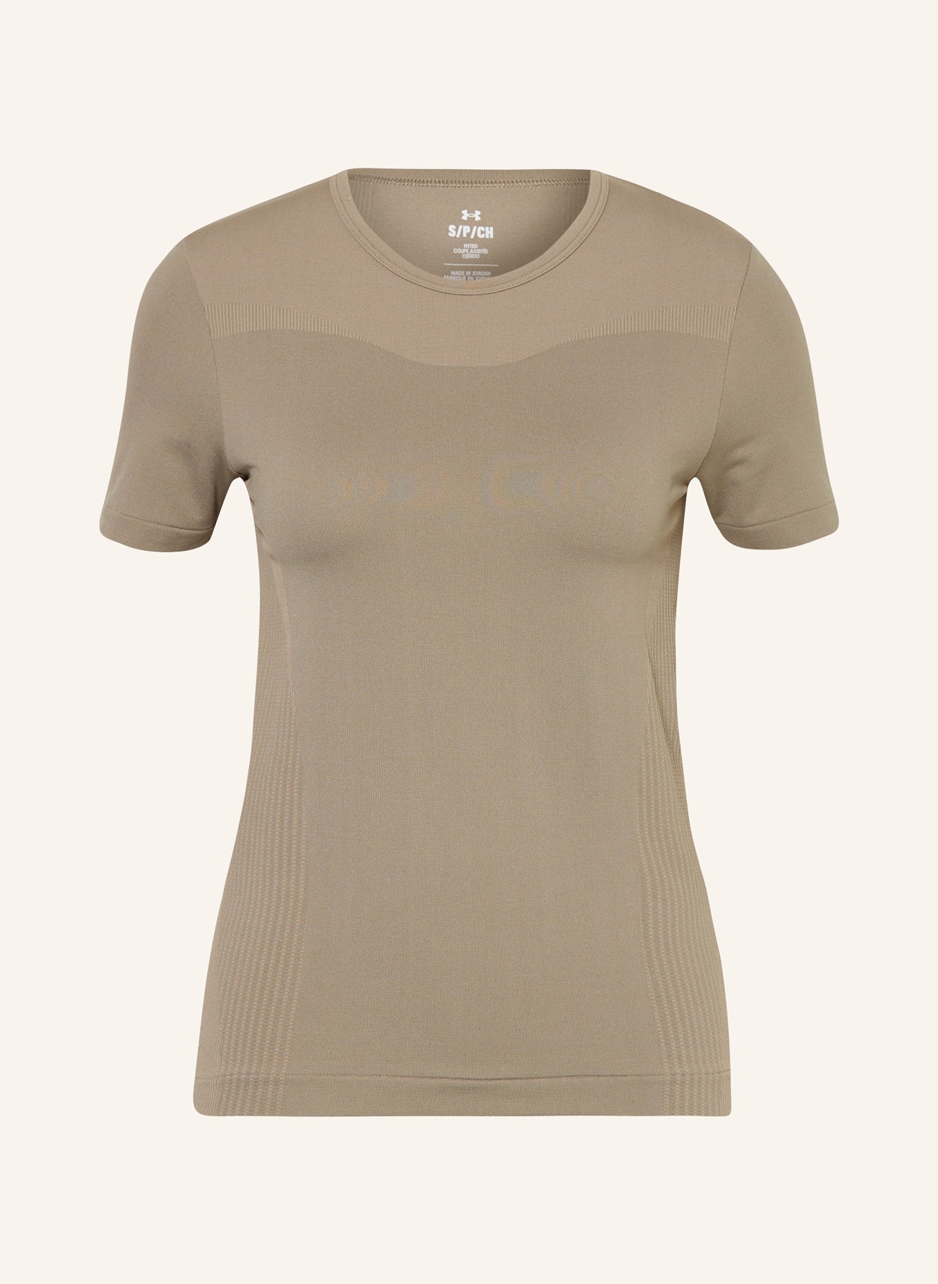 UNDER ARMOUR T-Shirt UA RUSH™ SEAMLESS LEGACY, Kolor: SZAROBRĄZOWY (Obrazek 1)