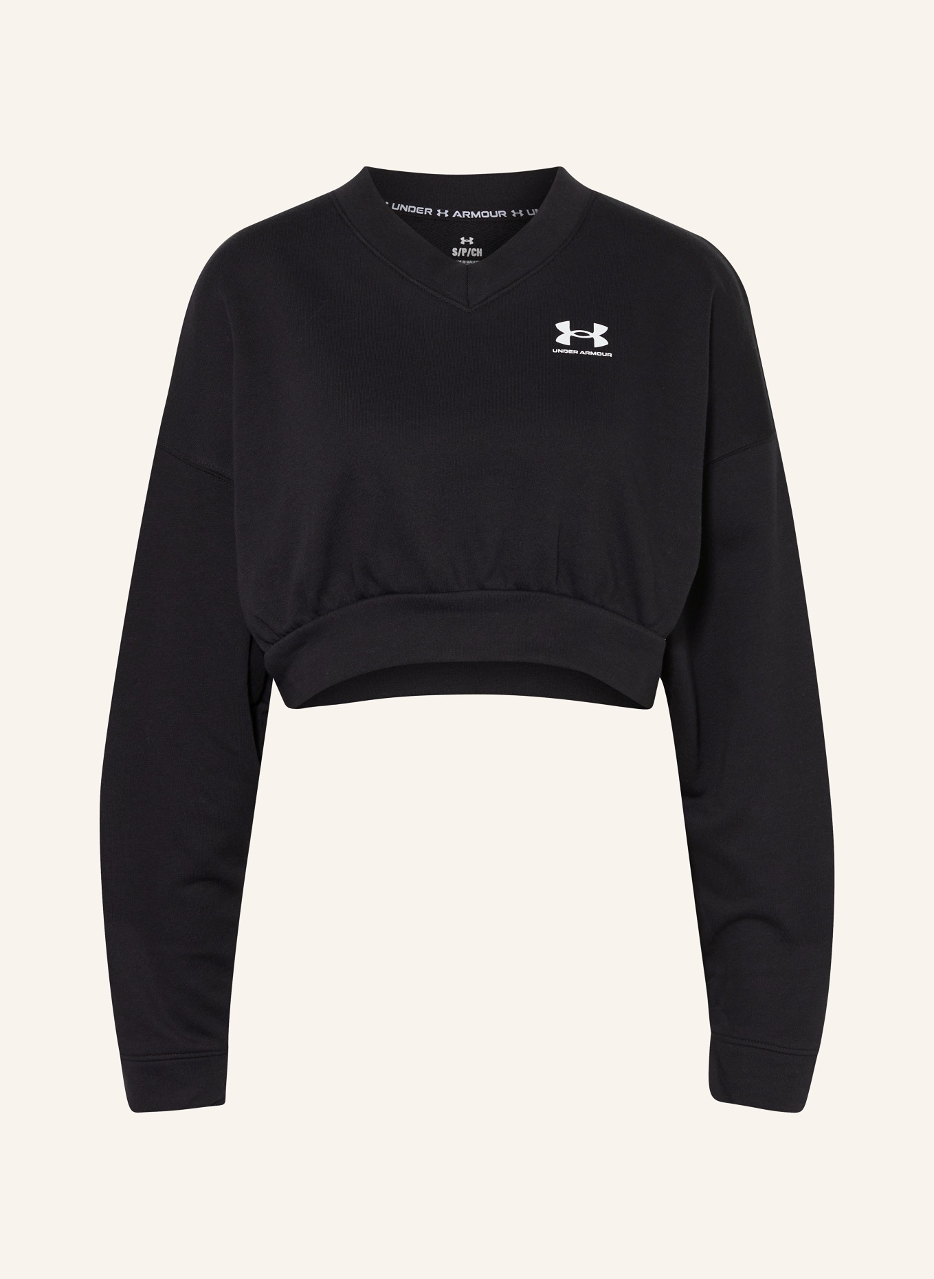 UNDER ARMOUR Cropped sweatshirt UA RIVAL, Color: BLACK (Image 1)