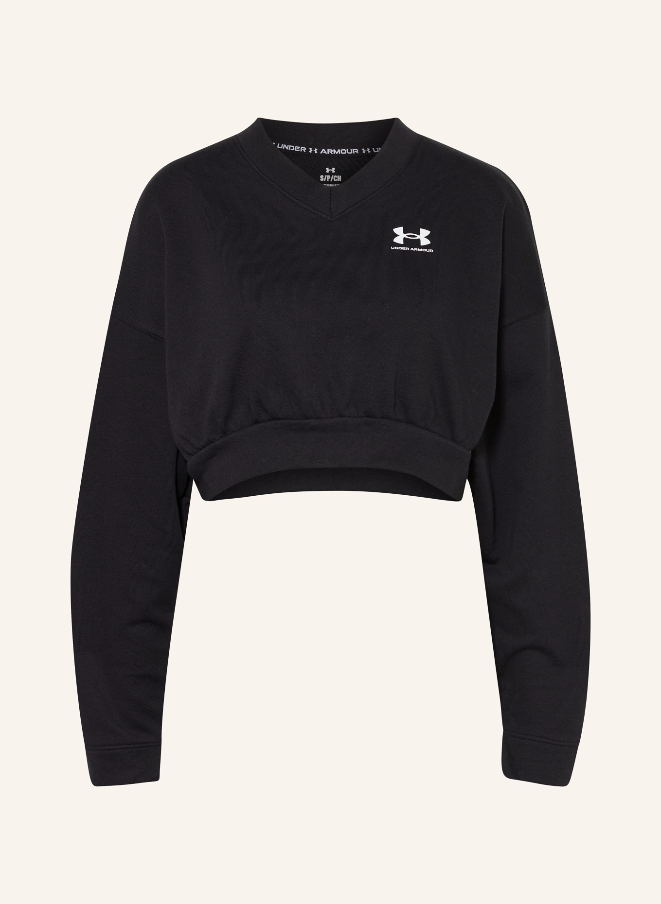 UNDER ARMOUR Cropped Sweatshirt UA RIVAL, Farbe: SCHWARZ (Bild 1)