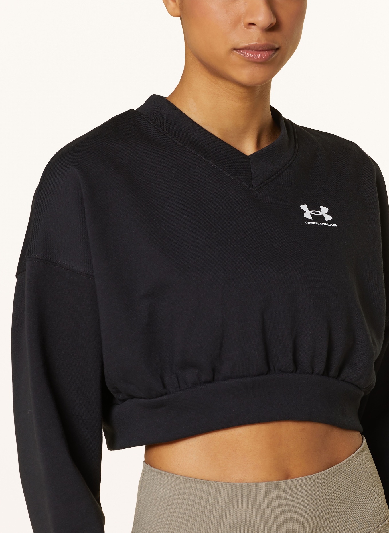 UNDER ARMOUR Cropped sweatshirt UA RIVAL, Color: BLACK (Image 4)