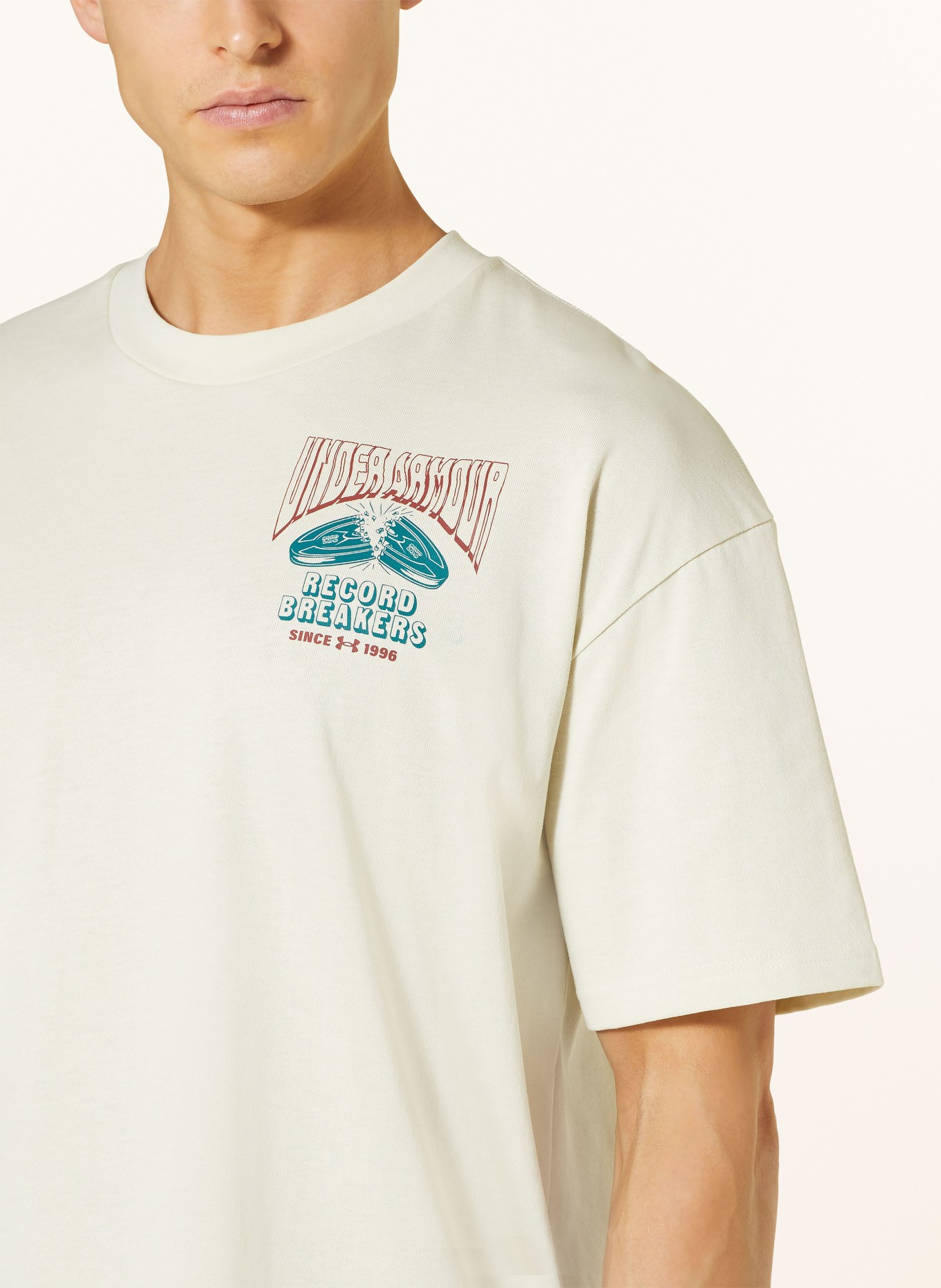 UNDER ARMOUR Oversized shirt UA HW RECORD BREAKERS, Color: BEIGE (Image 4)