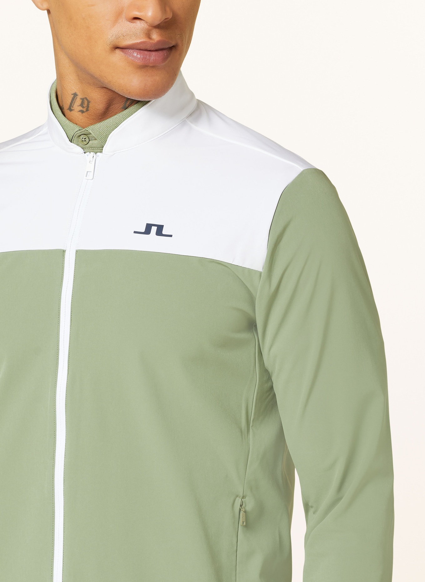 J.LINDEBERG Midlayer jacket JEFF, Color: LIGHT GREEN/ WHITE (Image 4)