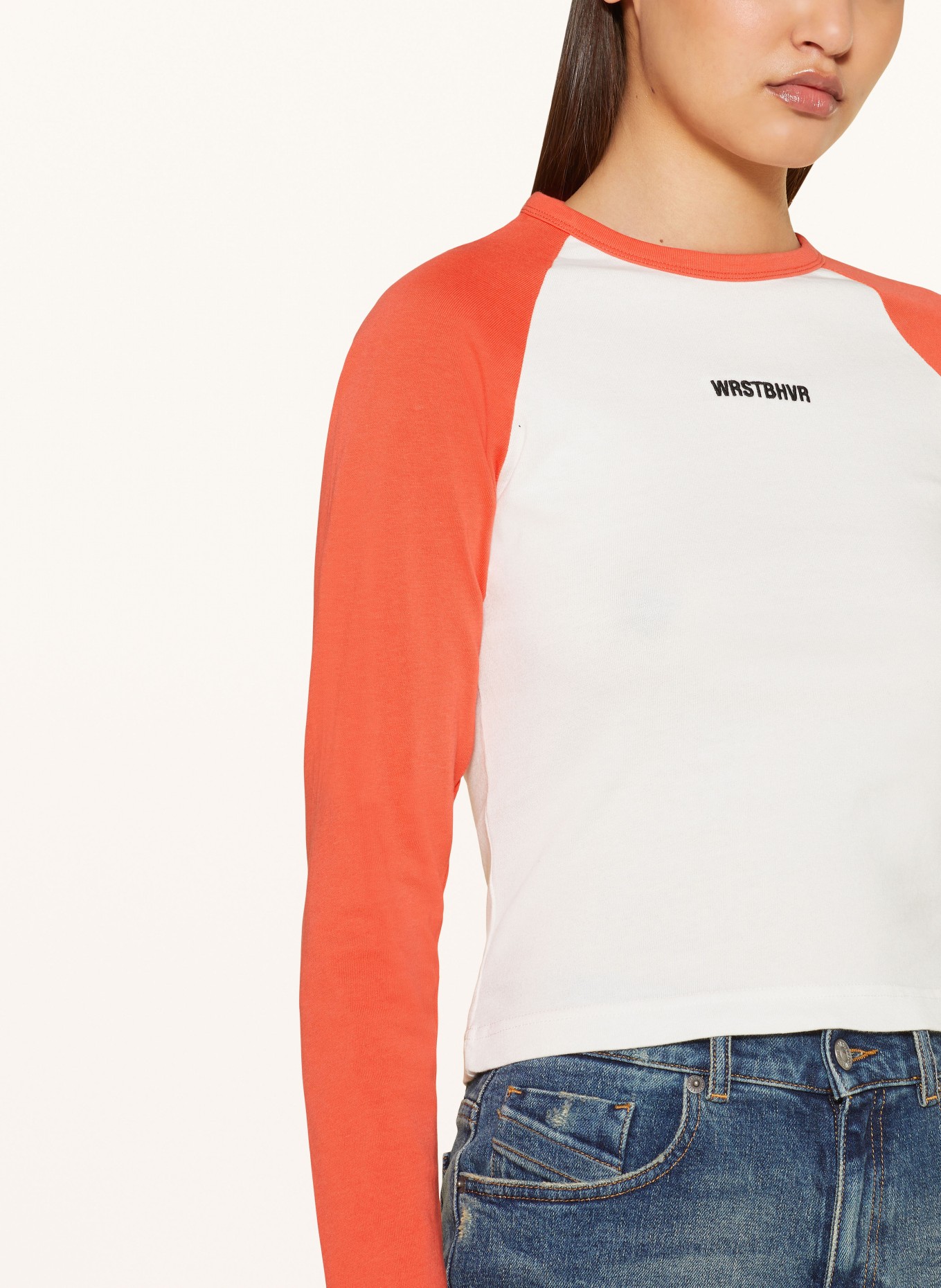 WRSTBHVR Long sleeve shirt VILA, Color: WHITE/ RED (Image 4)
