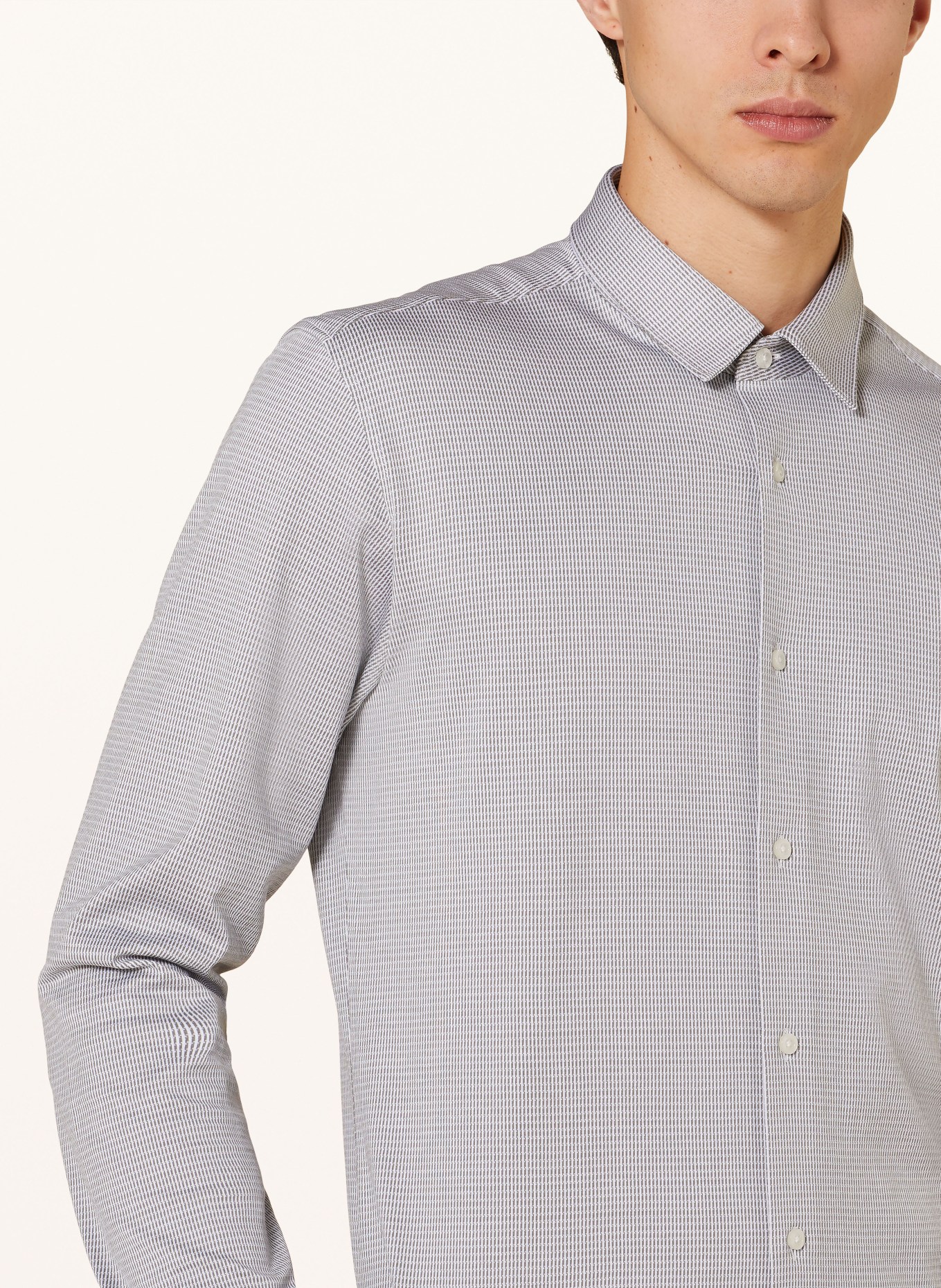 HUGO Shirt ELISHA extra slim fit, Color: GRAY/ WHITE (Image 4)