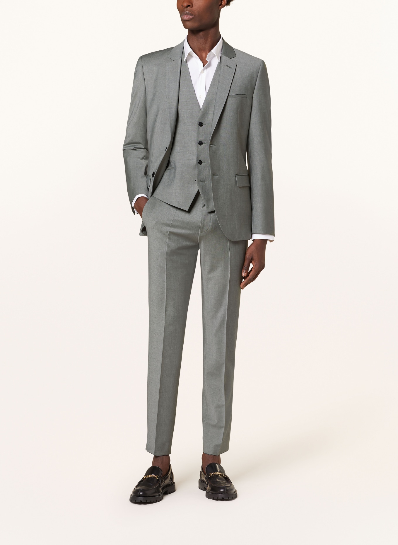 HUGO Suit trousers HESTEN extra slim fit, Color: 307 DARK GREEN (Image 2)