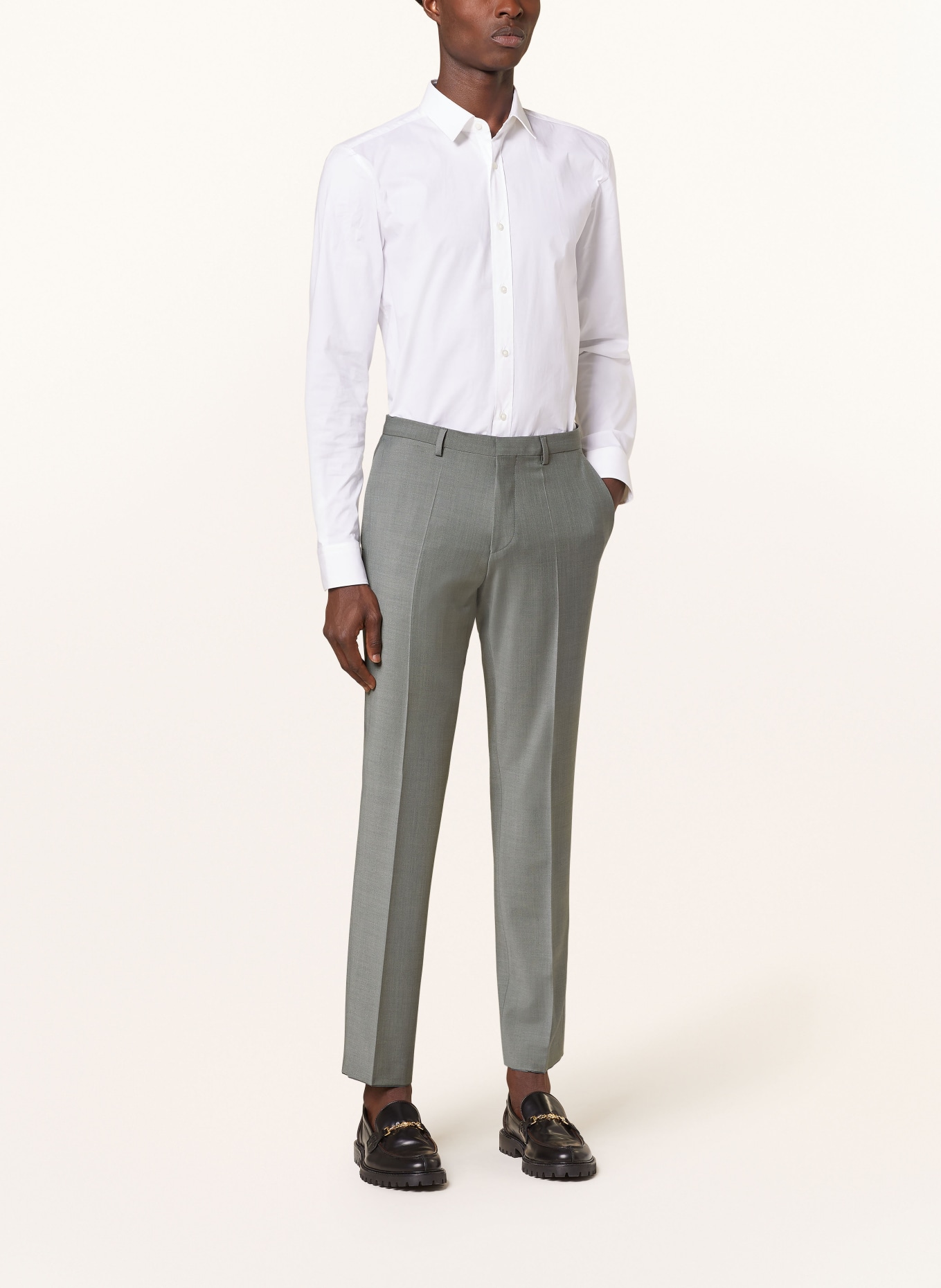 HUGO Suit trousers HESTEN extra slim fit, Color: 307 DARK GREEN (Image 3)
