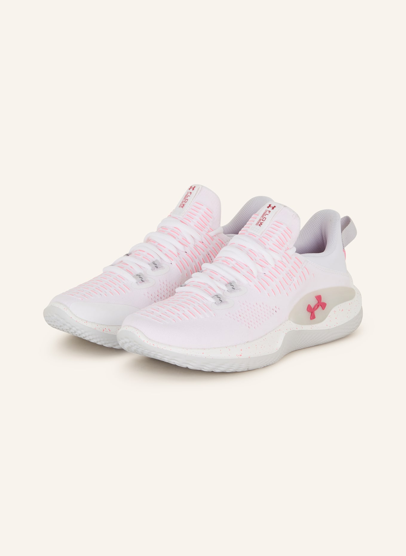 UNDER ARMOUR Fitness shoes UA FLOW DYNAMIC INTLKNT, Color: WHITE/ PINK (Image 1)