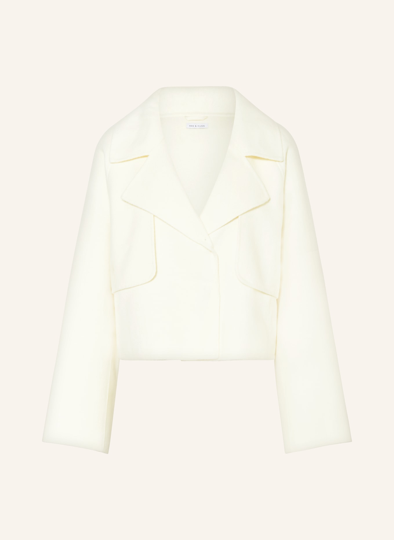 MRS & HUGS Boxy jacket, Color: ECRU/ WHITE (Image 1)