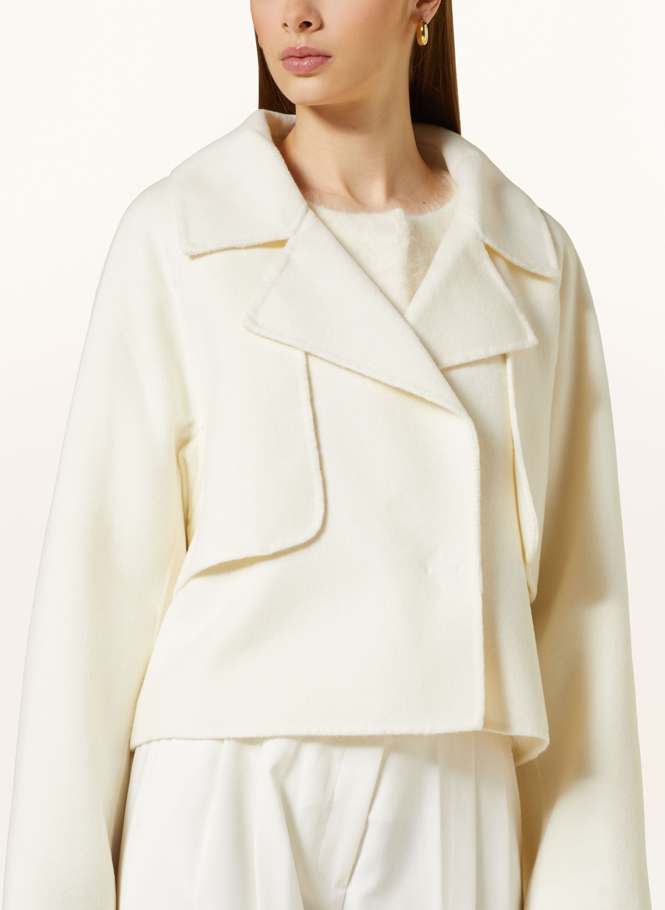MRS & HUGS Boxy jacket, Color: ECRU/ WHITE (Image 4)